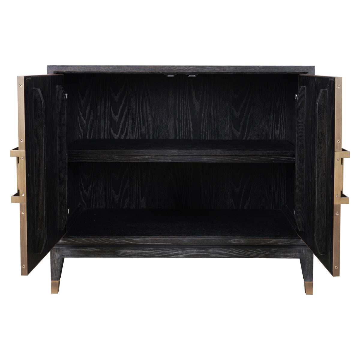 Sideboard Bloomville aus Messing und Shagreen mit 2 Türen