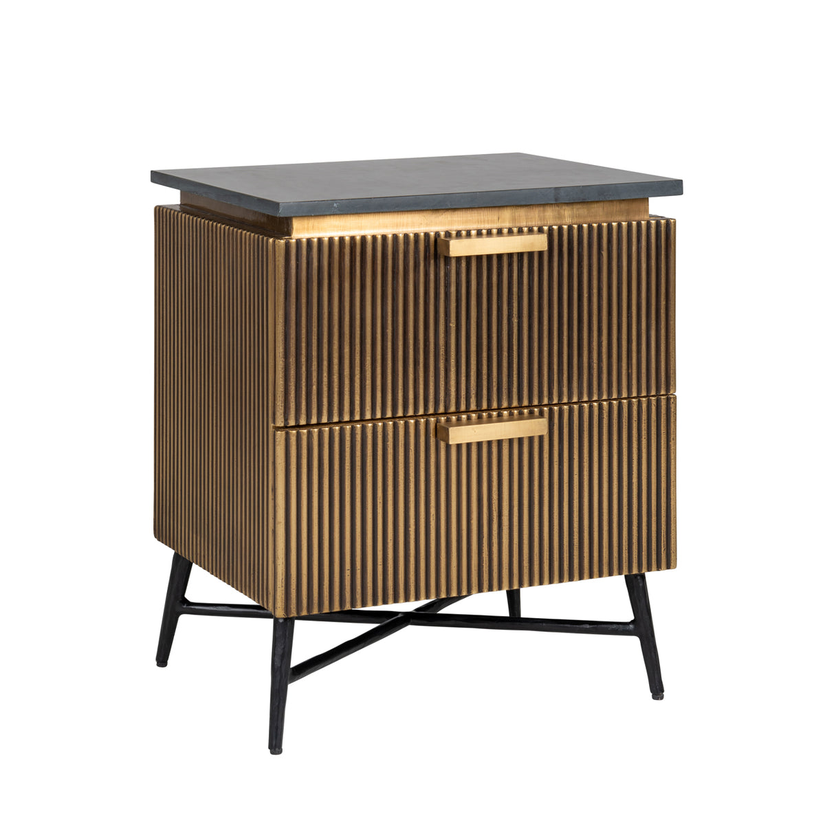 Ironville bedside table gold