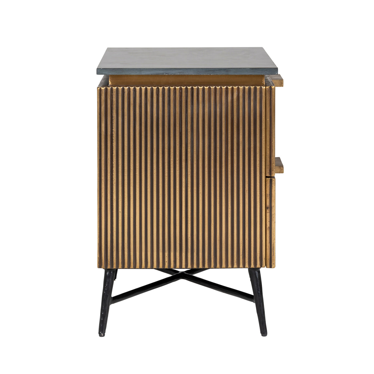 Ironville bedside table gold