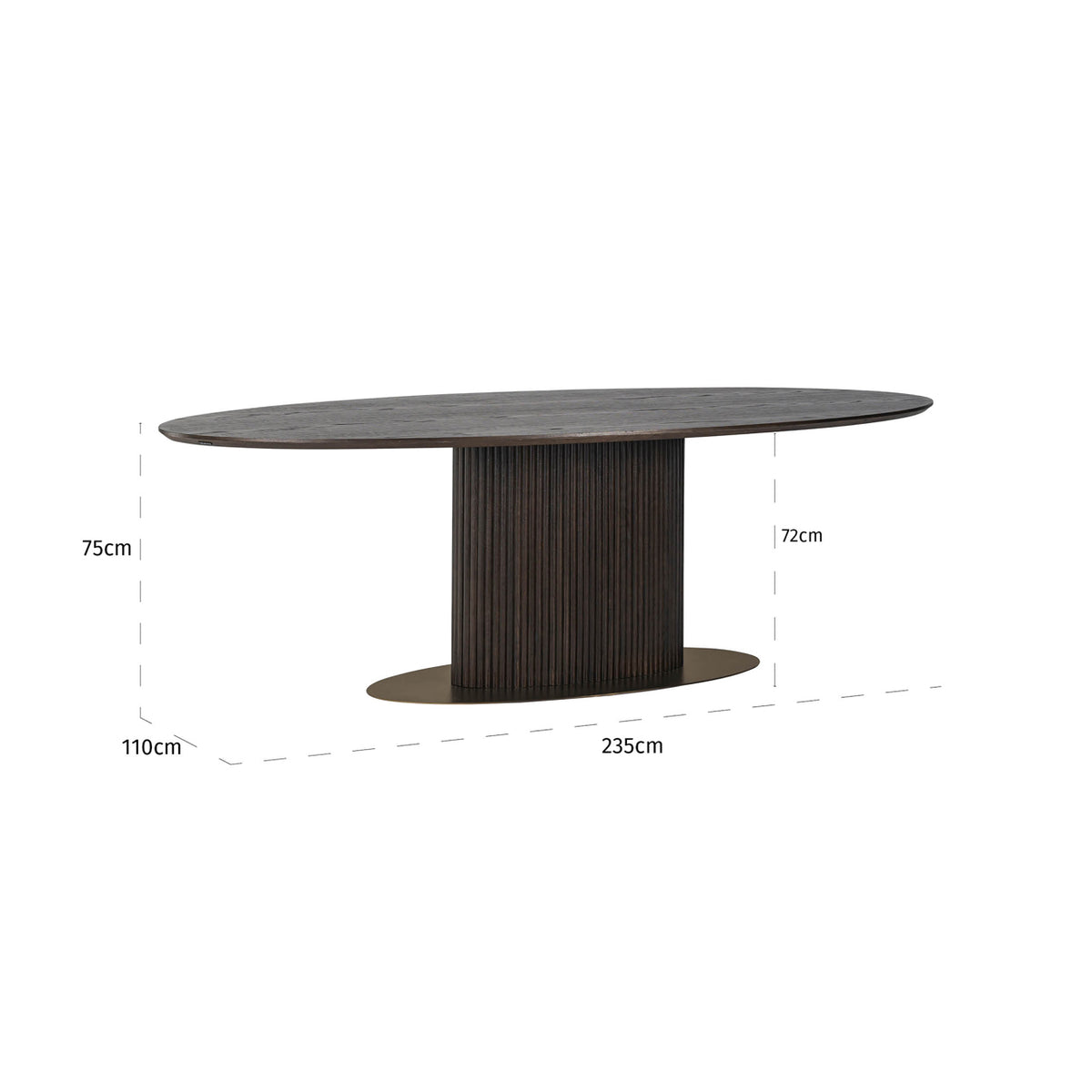 Esstisch Luxor Braun oval 235