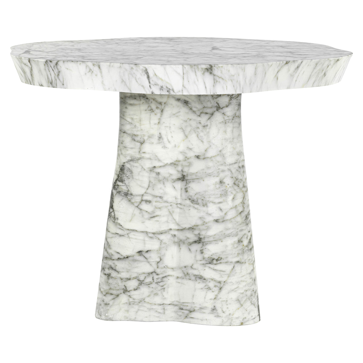 Table à manger d’extérieur Rockyard effet marbre blanc 100Ø