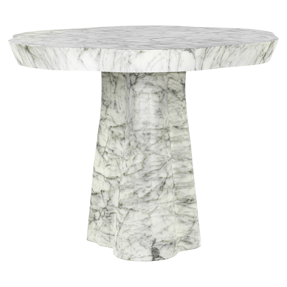 Table à manger d’extérieur Rockyard effet marbre blanc 100Ø
