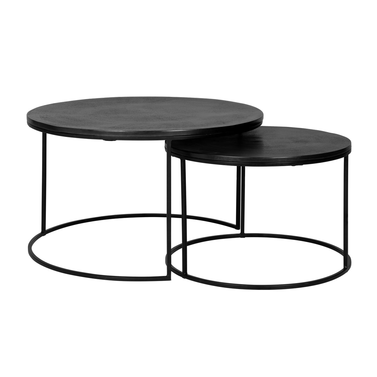 Table basse Bolder noire (Lot de 2)