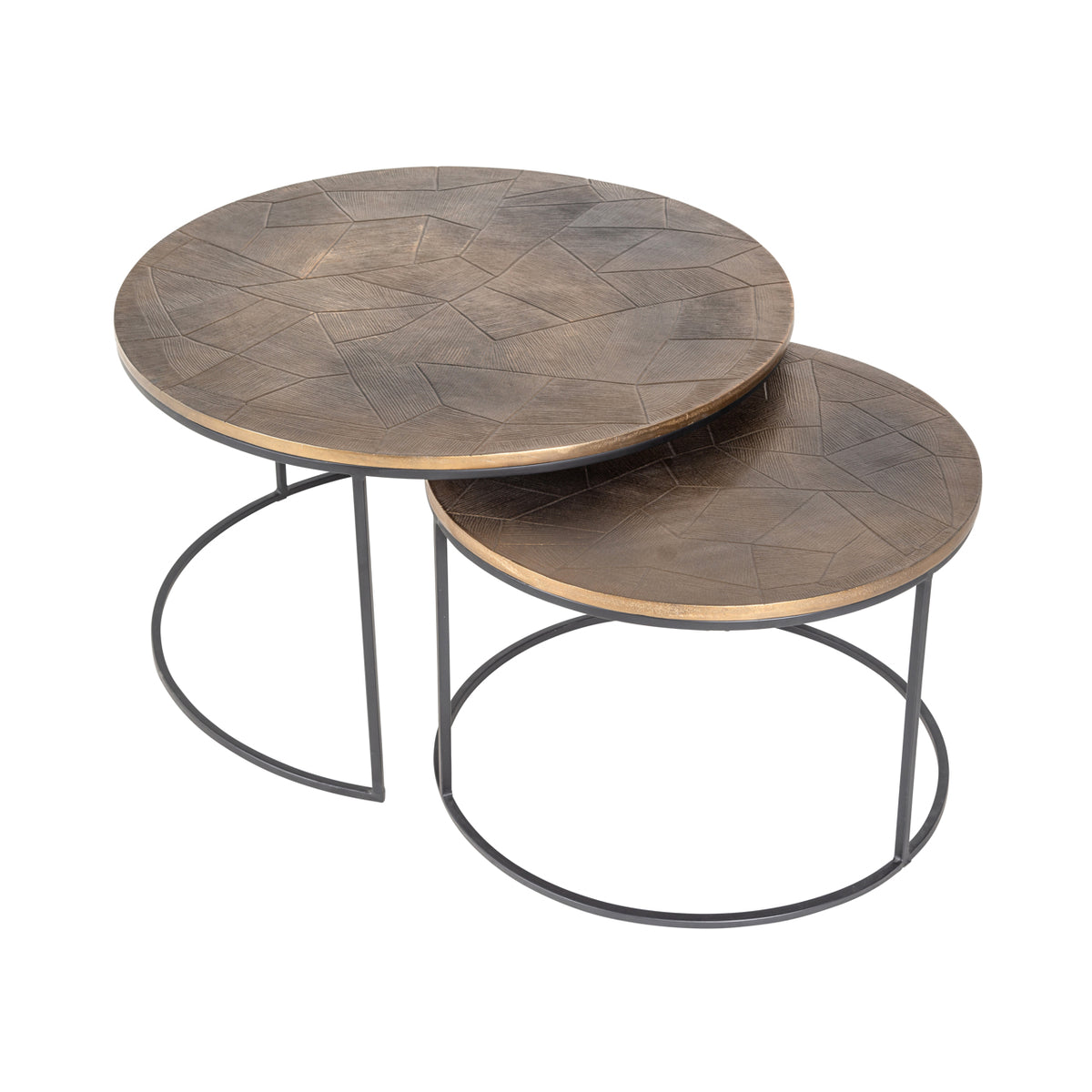 Coffee table Tulum brushed gold (Set of 2)