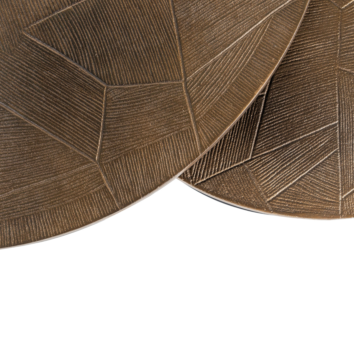 Table basse Tulum or brossé (Set of 2)