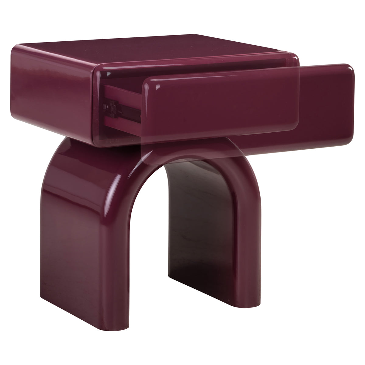 Bennet burgundy 1-drawer bedside table
