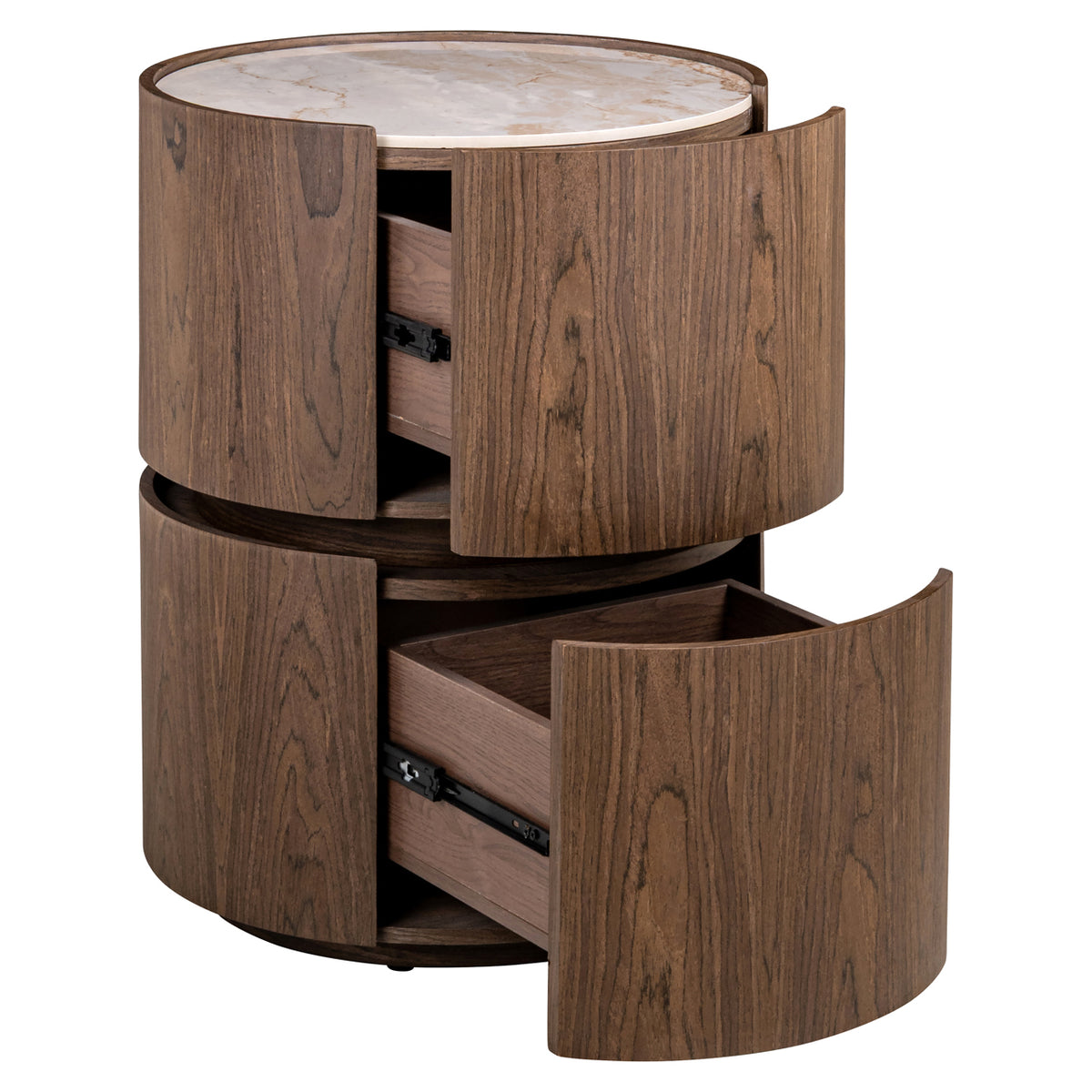 Table de chevet Ellery marron à 2 tiroirs