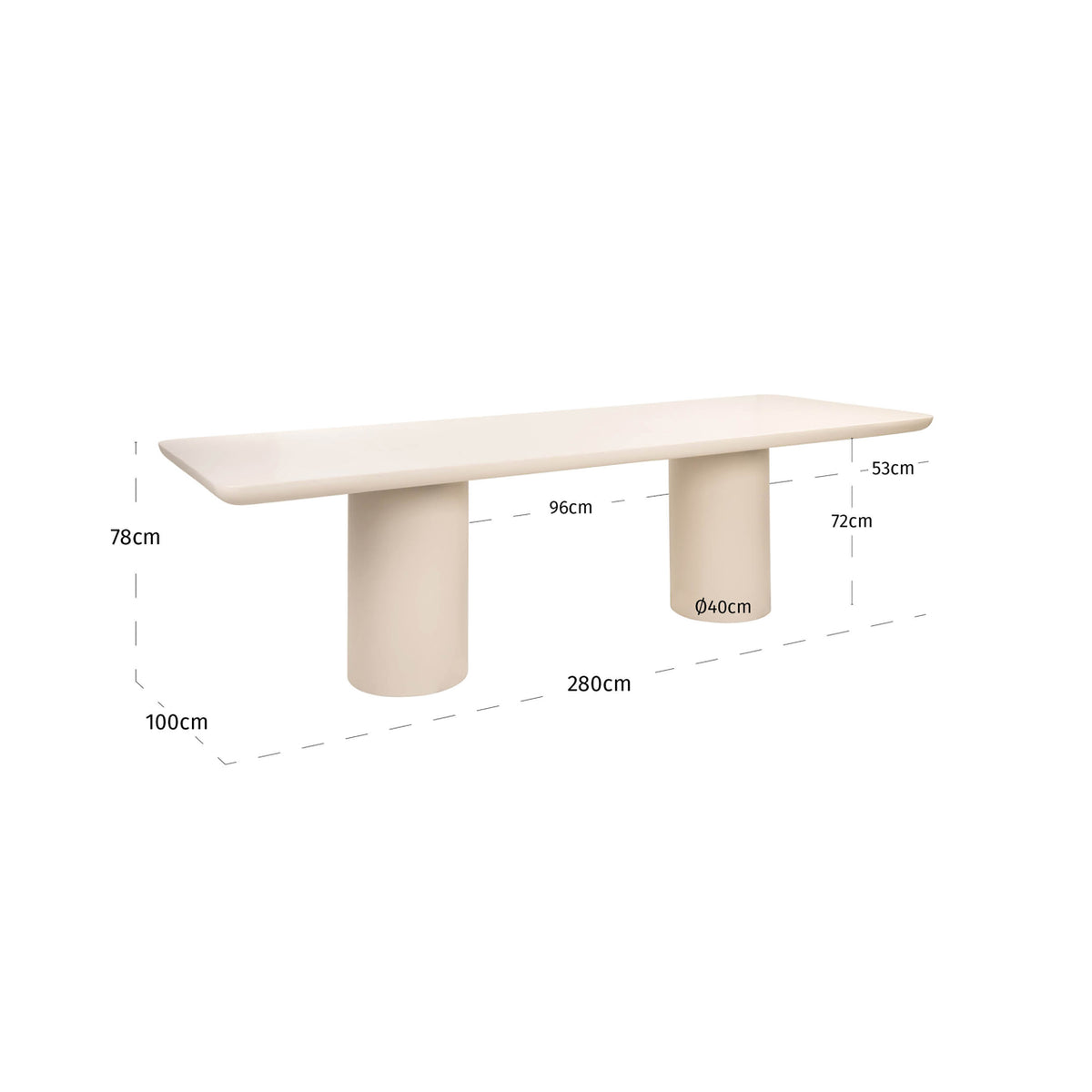 Urban Bloom sandstone outdoor dining table 280