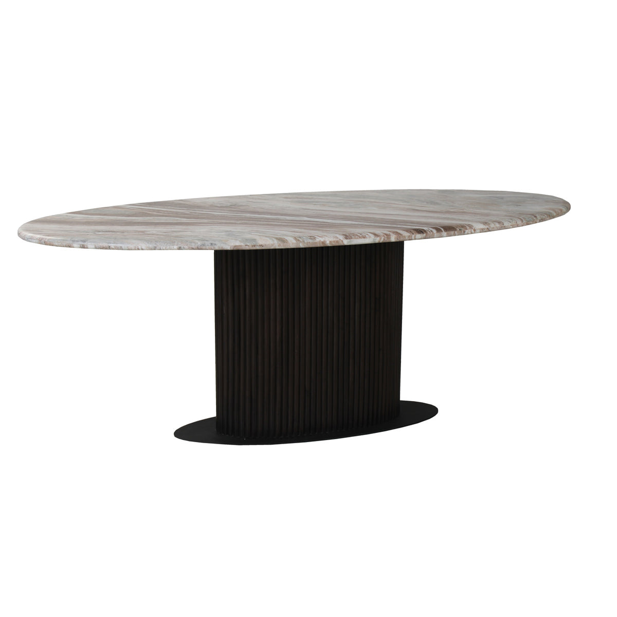 Rashford Blush beige oval dining table 200