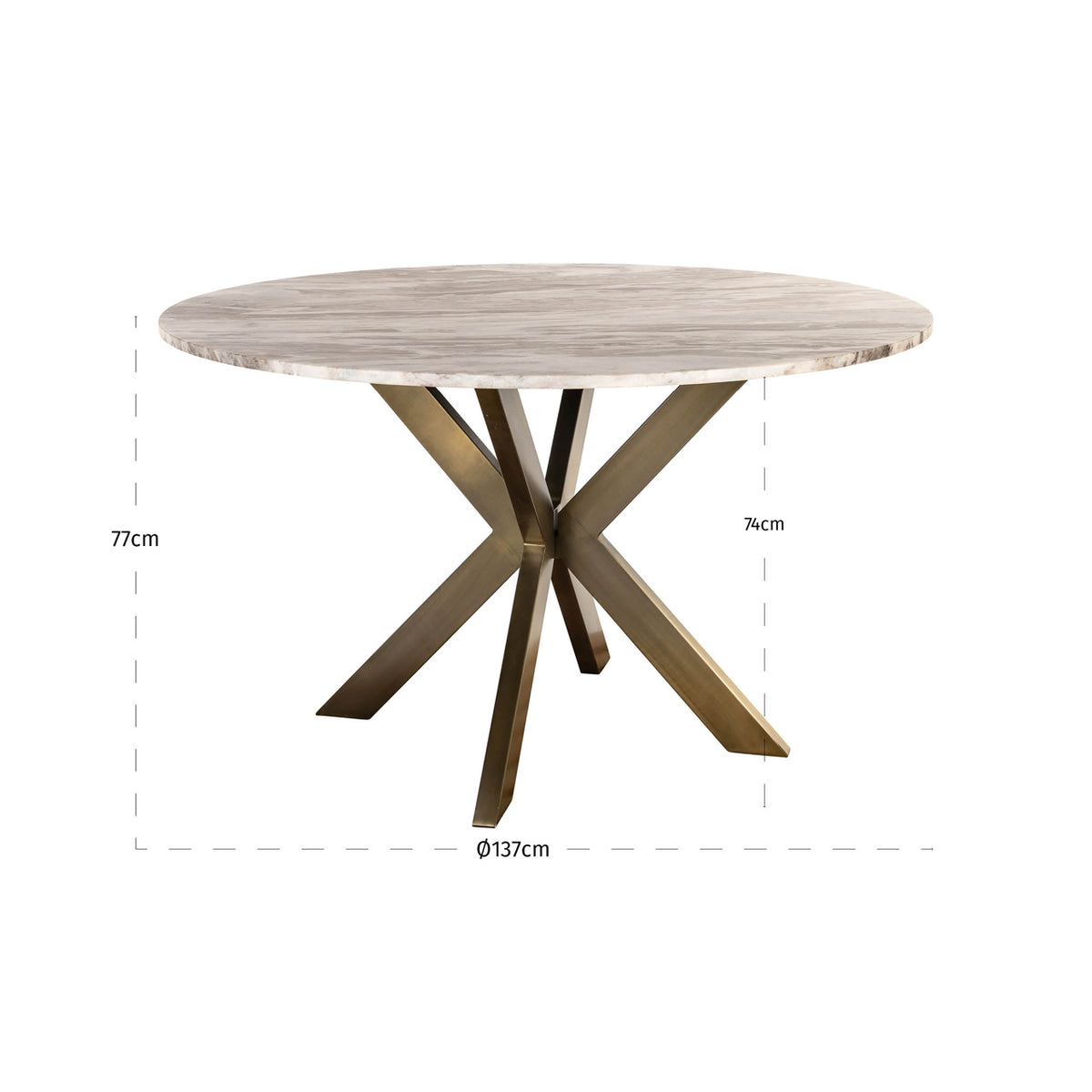 Table de salle à manger Bottega Blush beige 140Ø