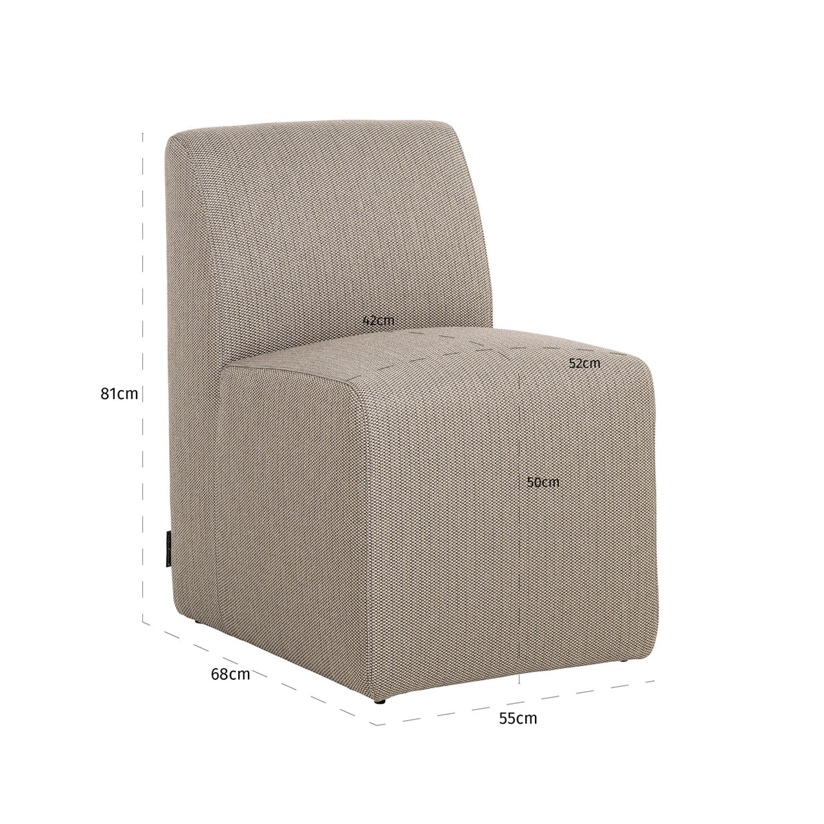 Chaise de salle à manger extérieure Riva taupe