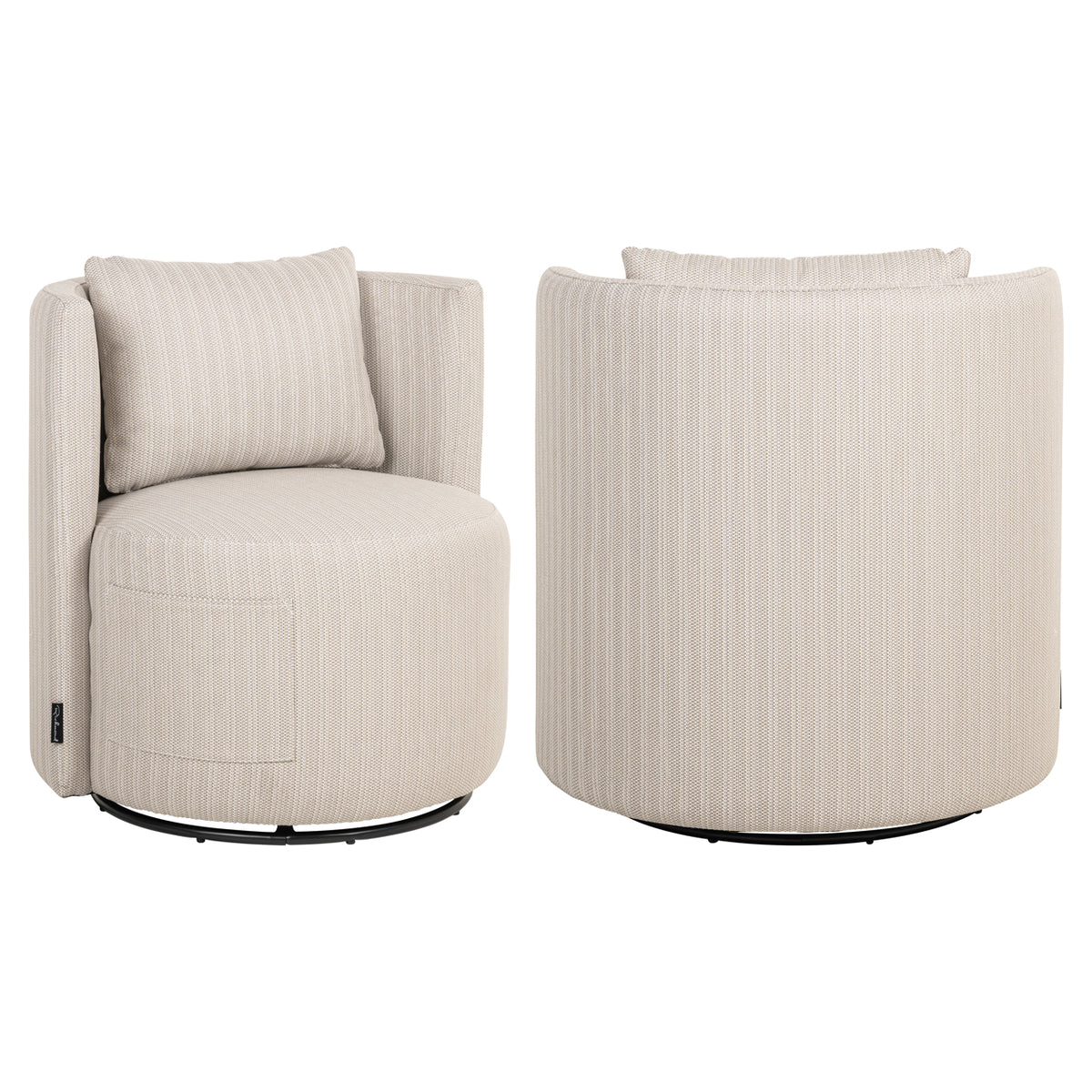 Chaise de salle à manger d’extérieur Marlin beige swivel