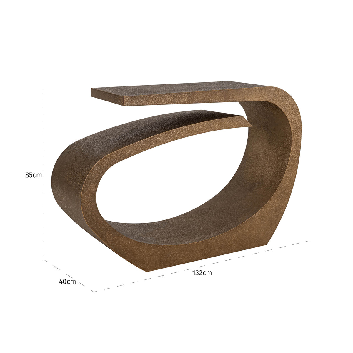 Alhambra brushed gold console