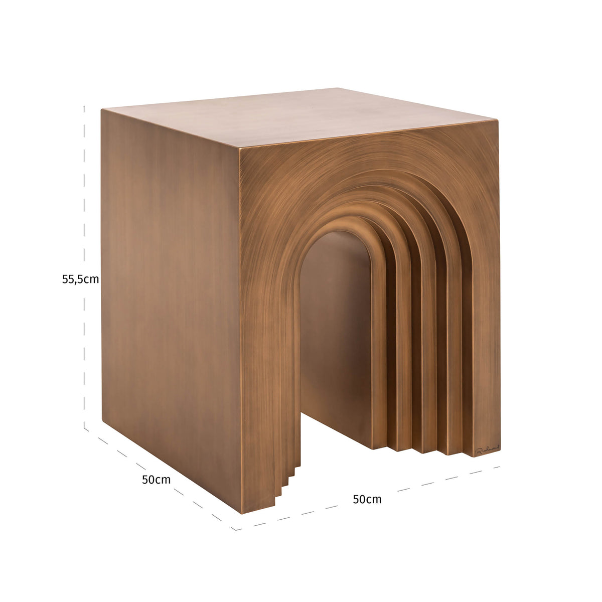 Table d'appoint Vevey or brossé