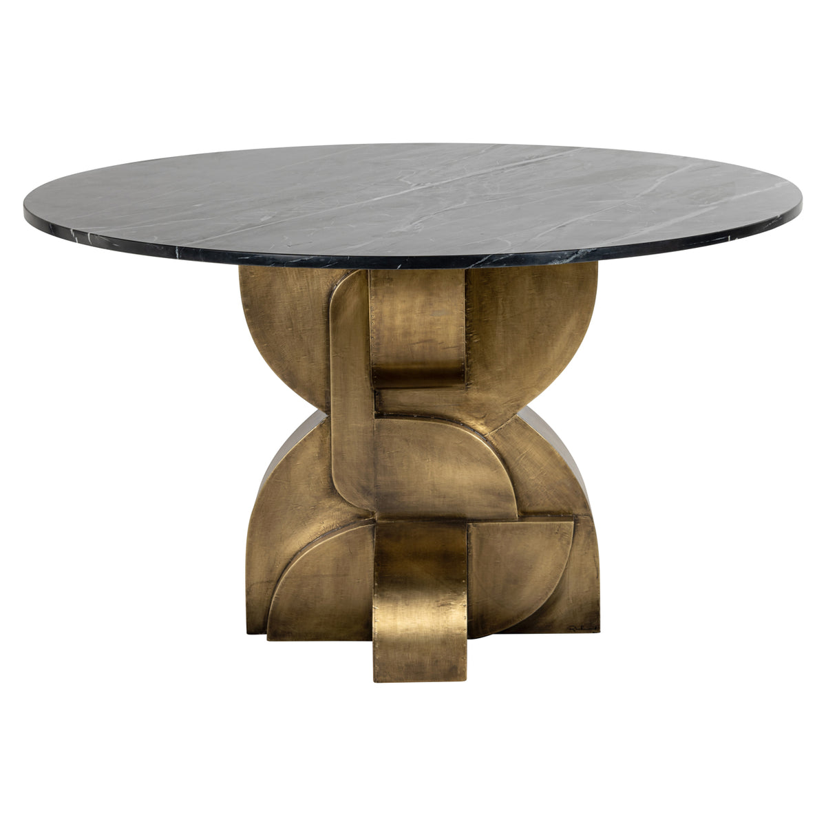 Maddox black/gold dining table 130Ø