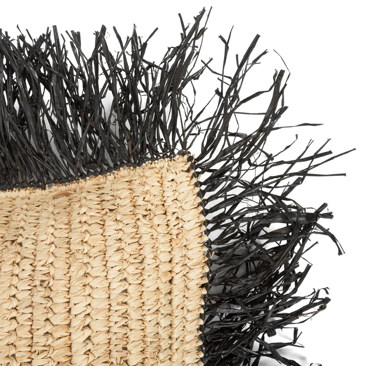 Housse de coussin carrée Raffia - naturel noir - 40x40