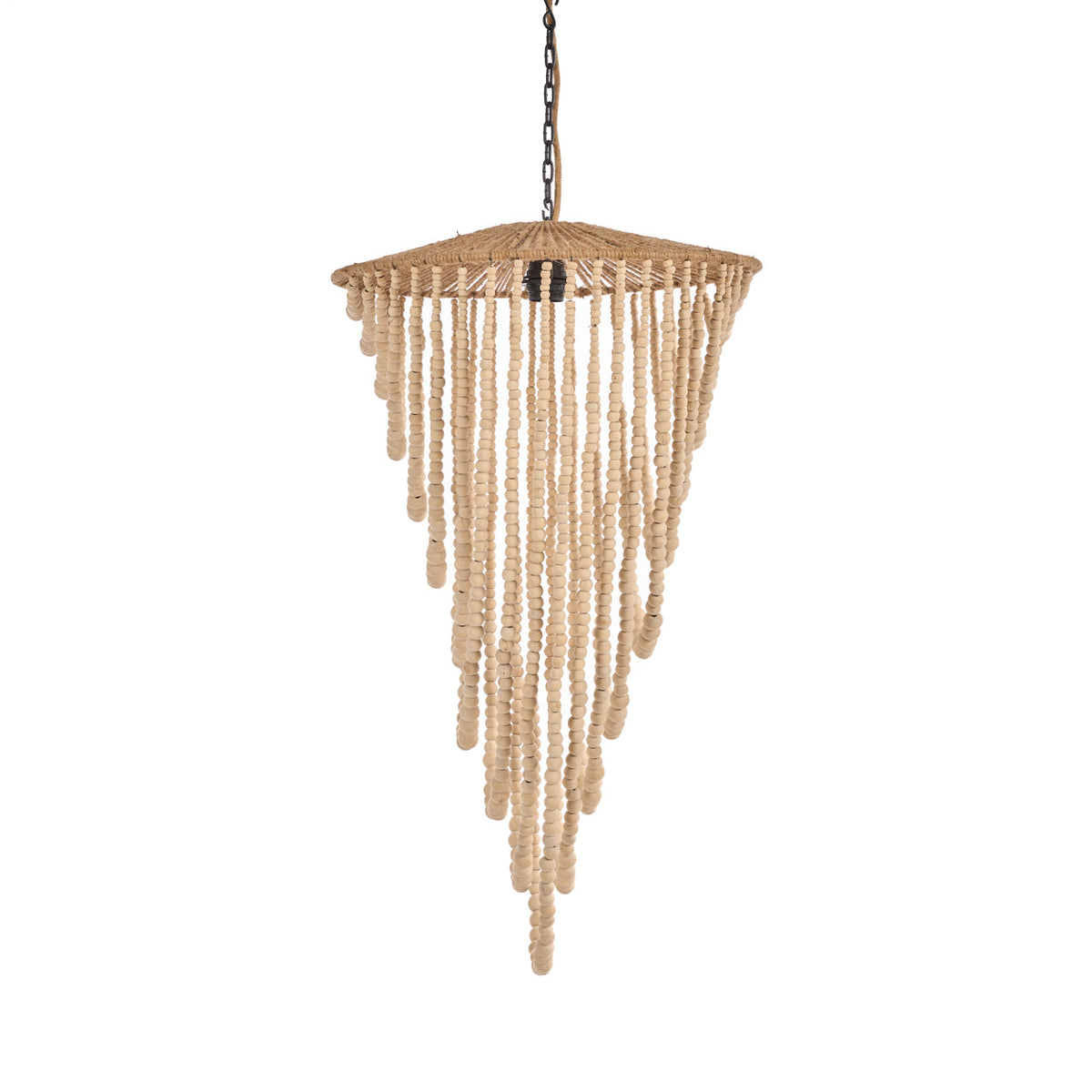 De Wooden Bead-kroonluchter - Naturel - L