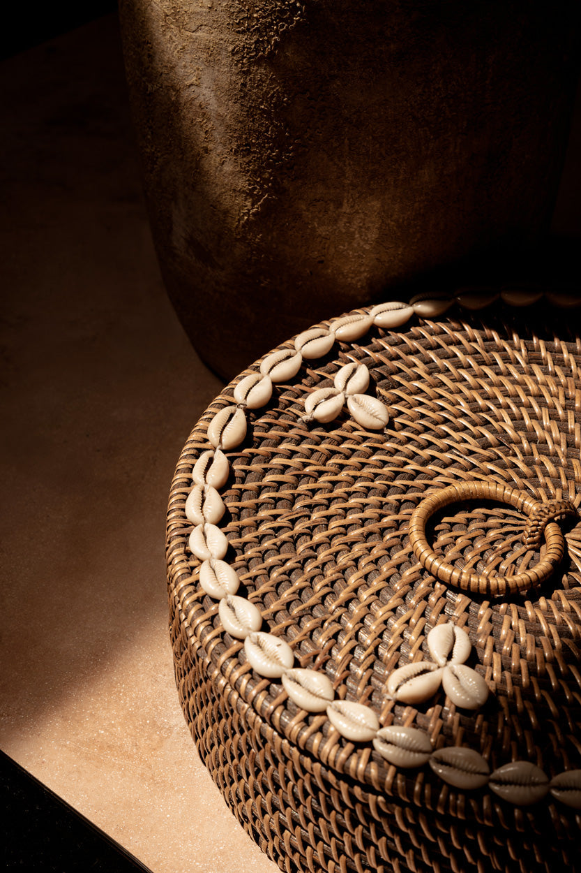 The Rattan Compartment Basket - Natural Brown