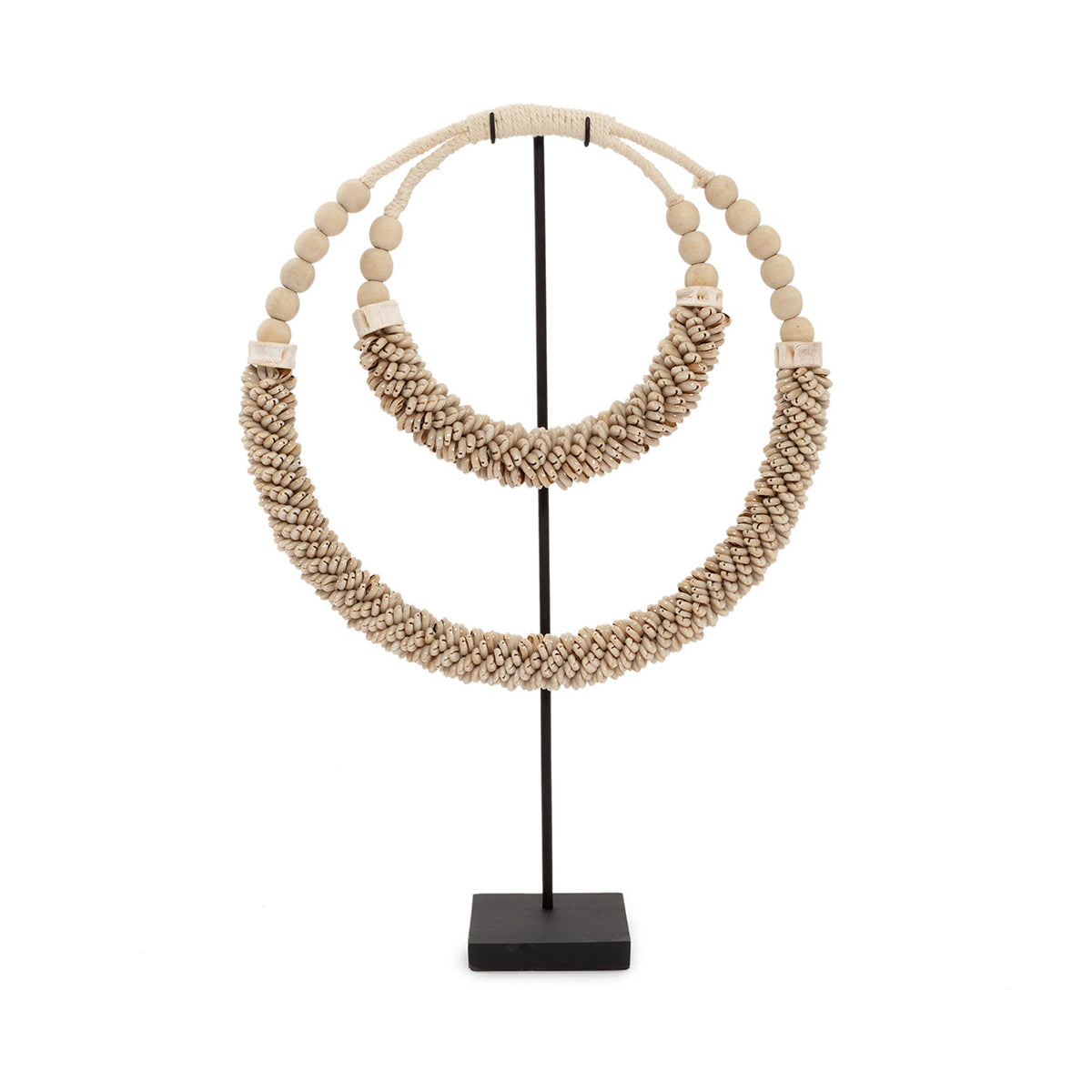 Collier de coquillages double sur pied - Naturel