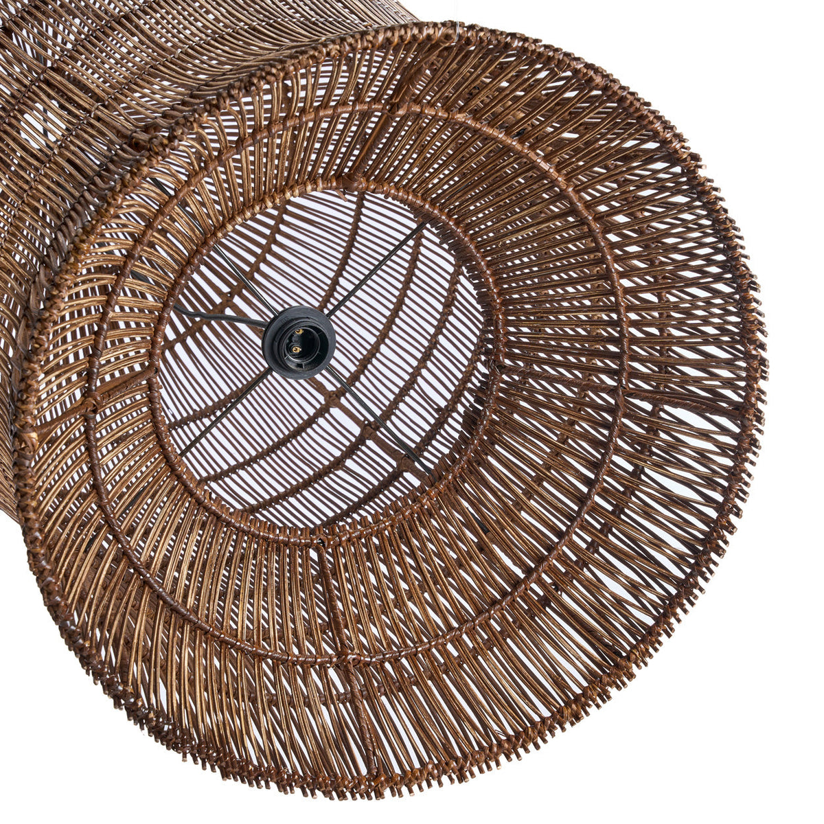 Die Pendelleuchte Woven Bell - Dunkelwalnuss - XL