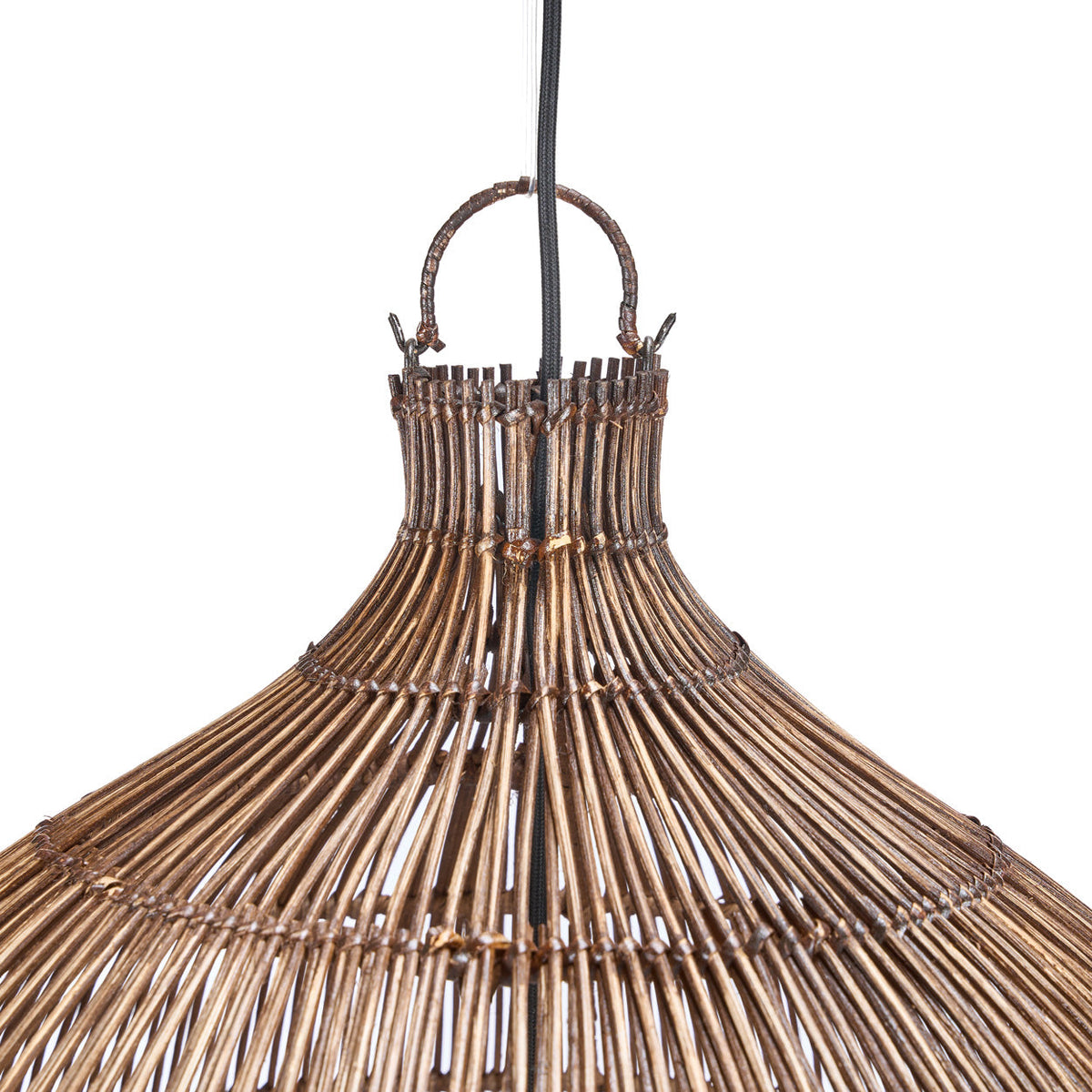 Die Pendelleuchte Woven Bell - Dunkelwalnuss - XL