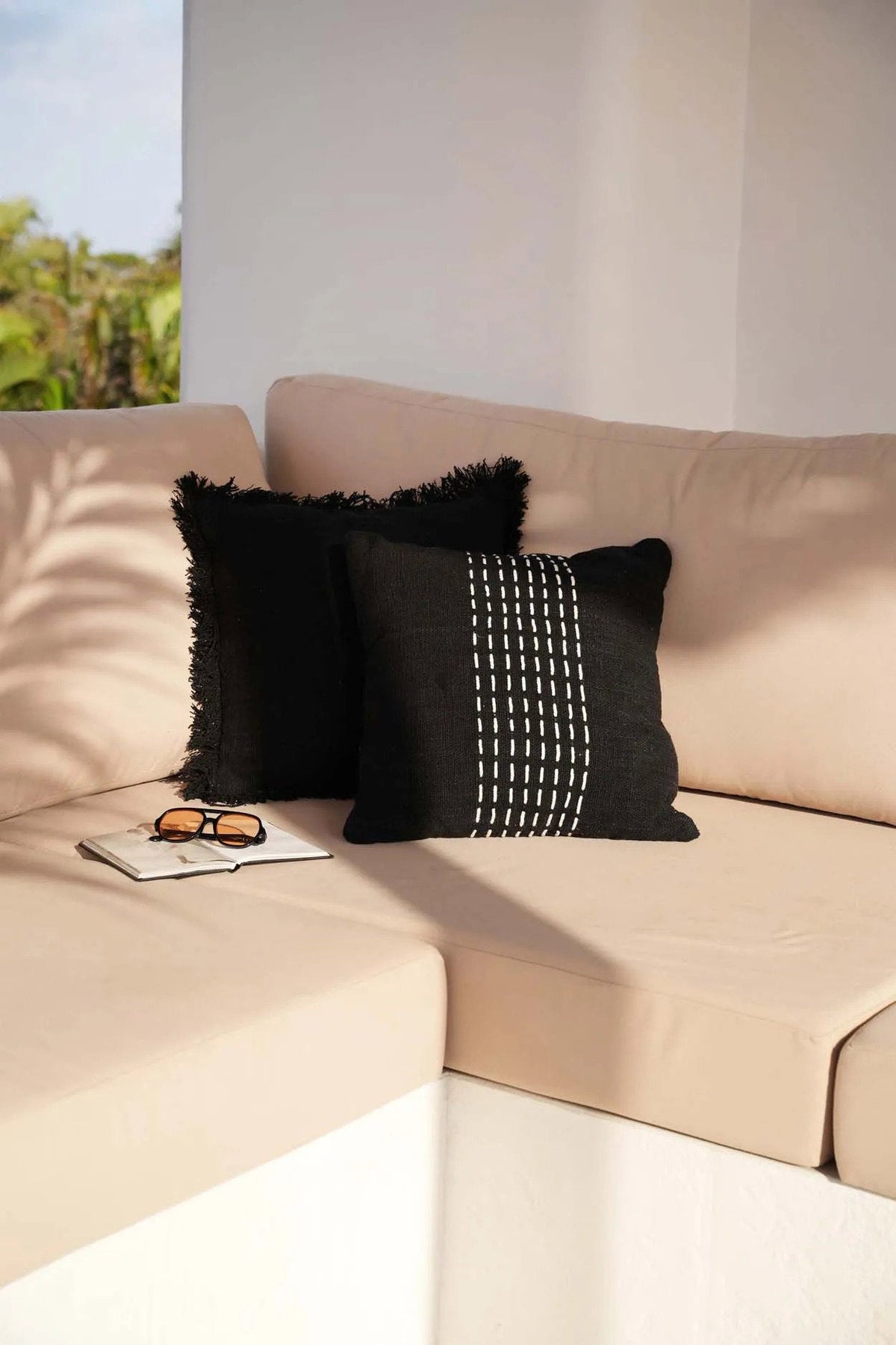 Housse de coussin Drizle - noir blanc