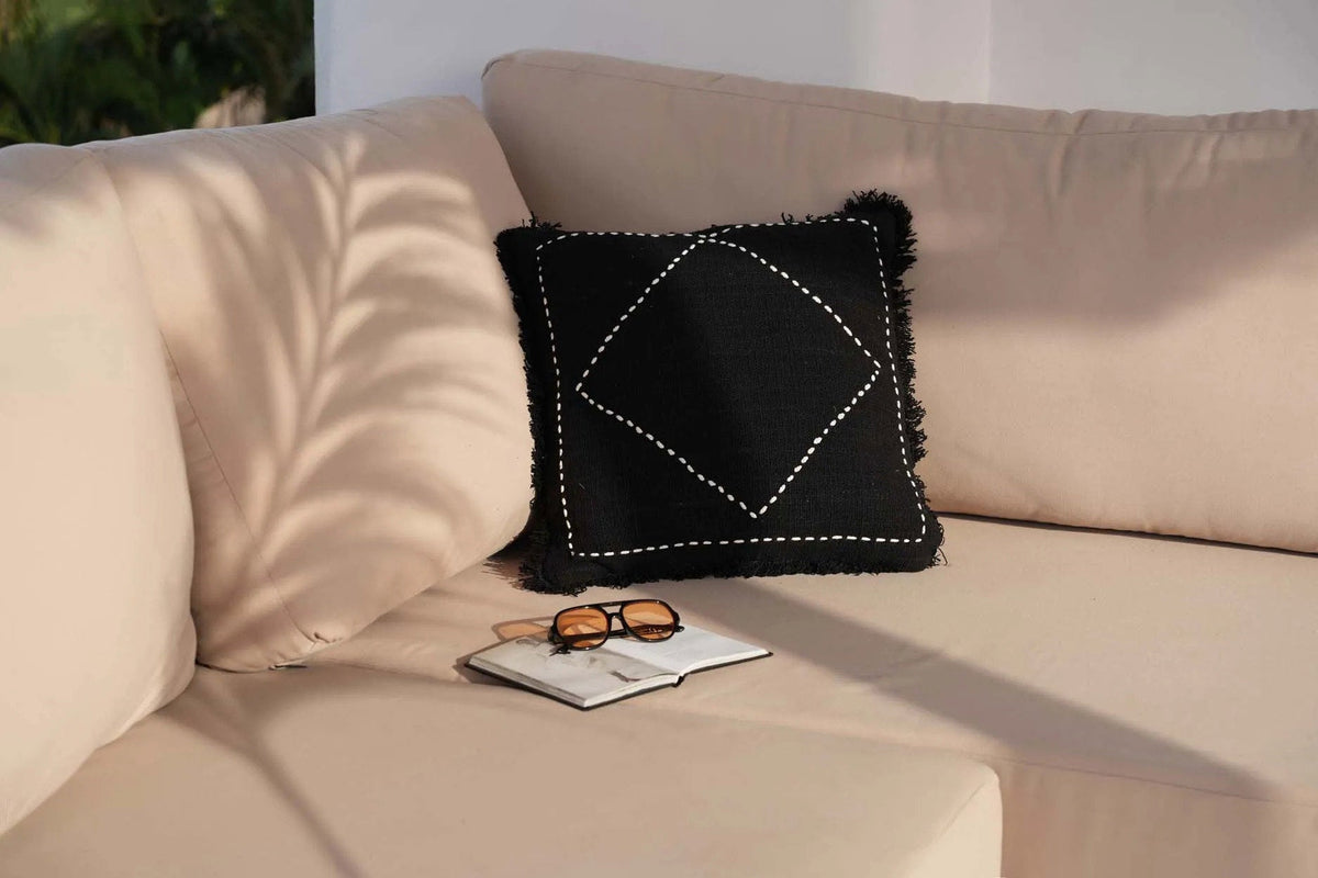 Housse de coussin Kasbah - noir blanc