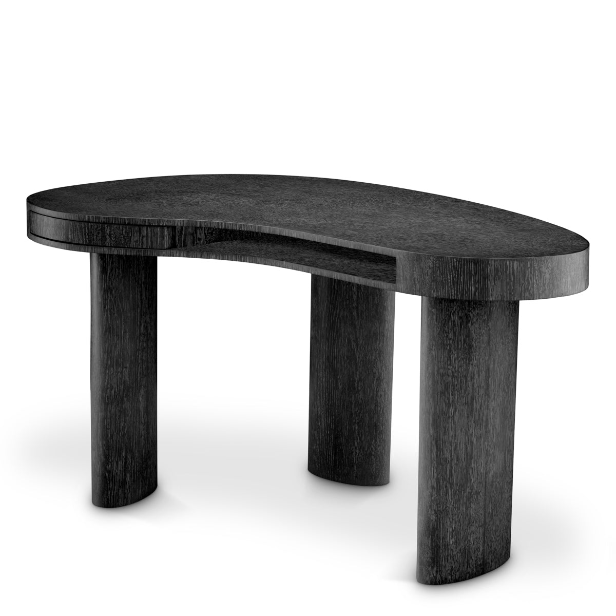 Desk Eichholtz Vence charcoal oak veneer bureau