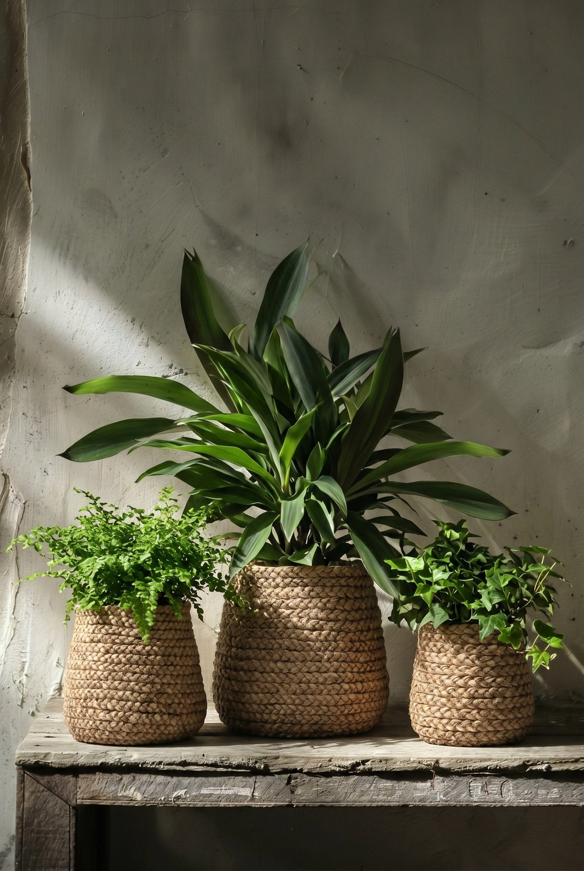 De kunstgevlochten plantenbak - Naturel - S