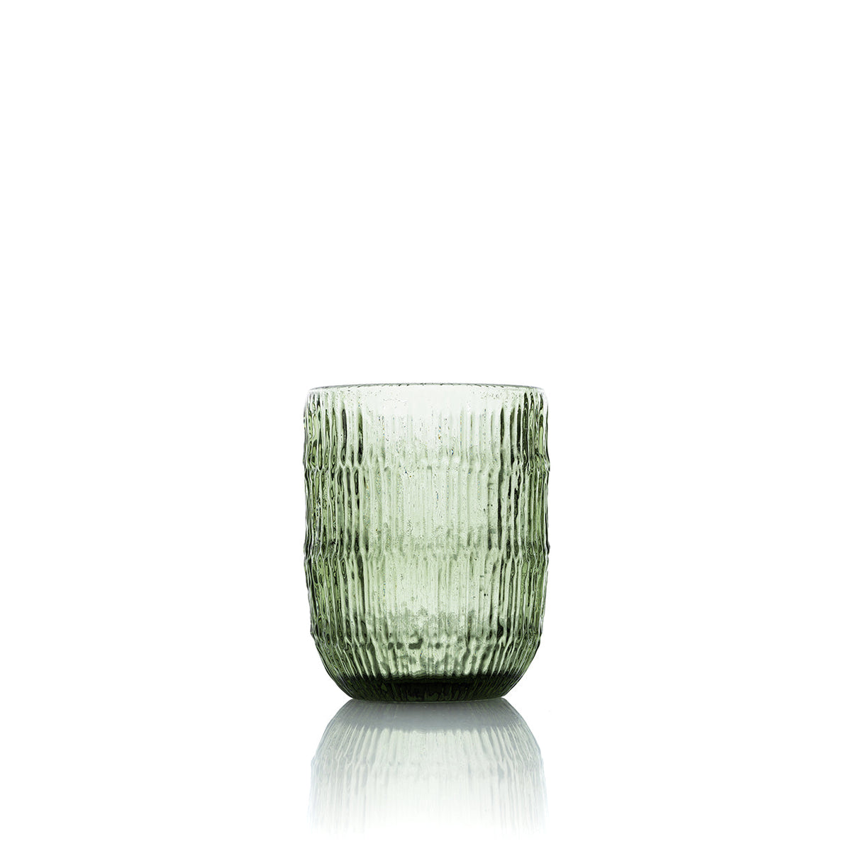 The Moss Ripple Water Glass - Green