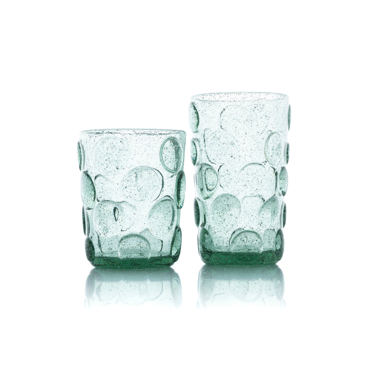 The Frosted Dot Water Glass - Aqua