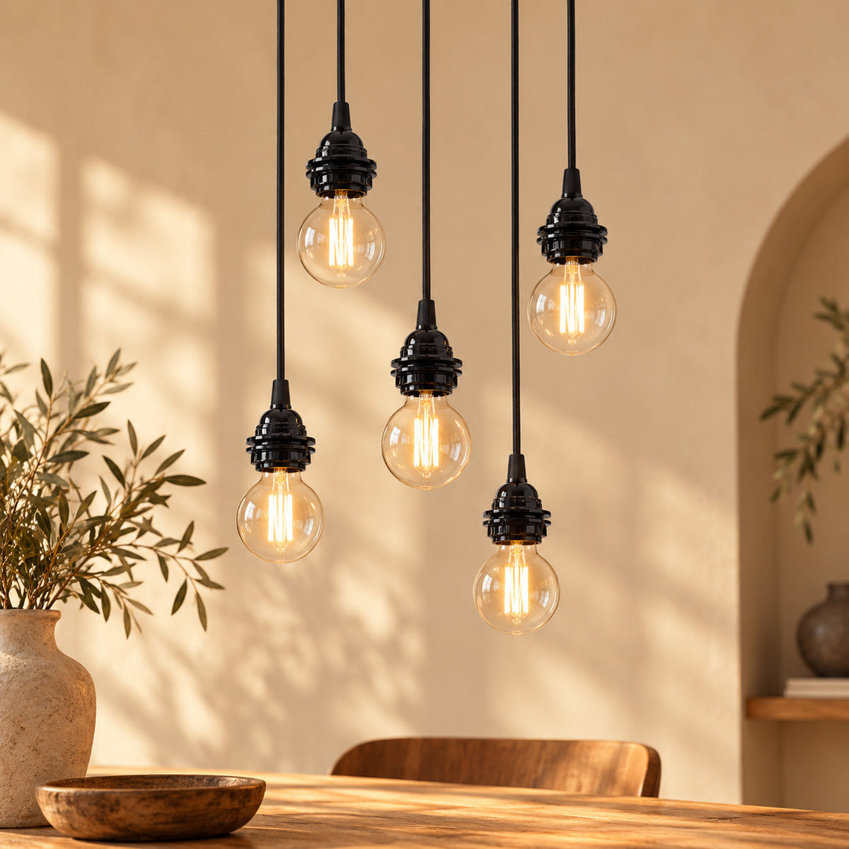 Fitting Lamps Ceiling - Black - 5 Fittings