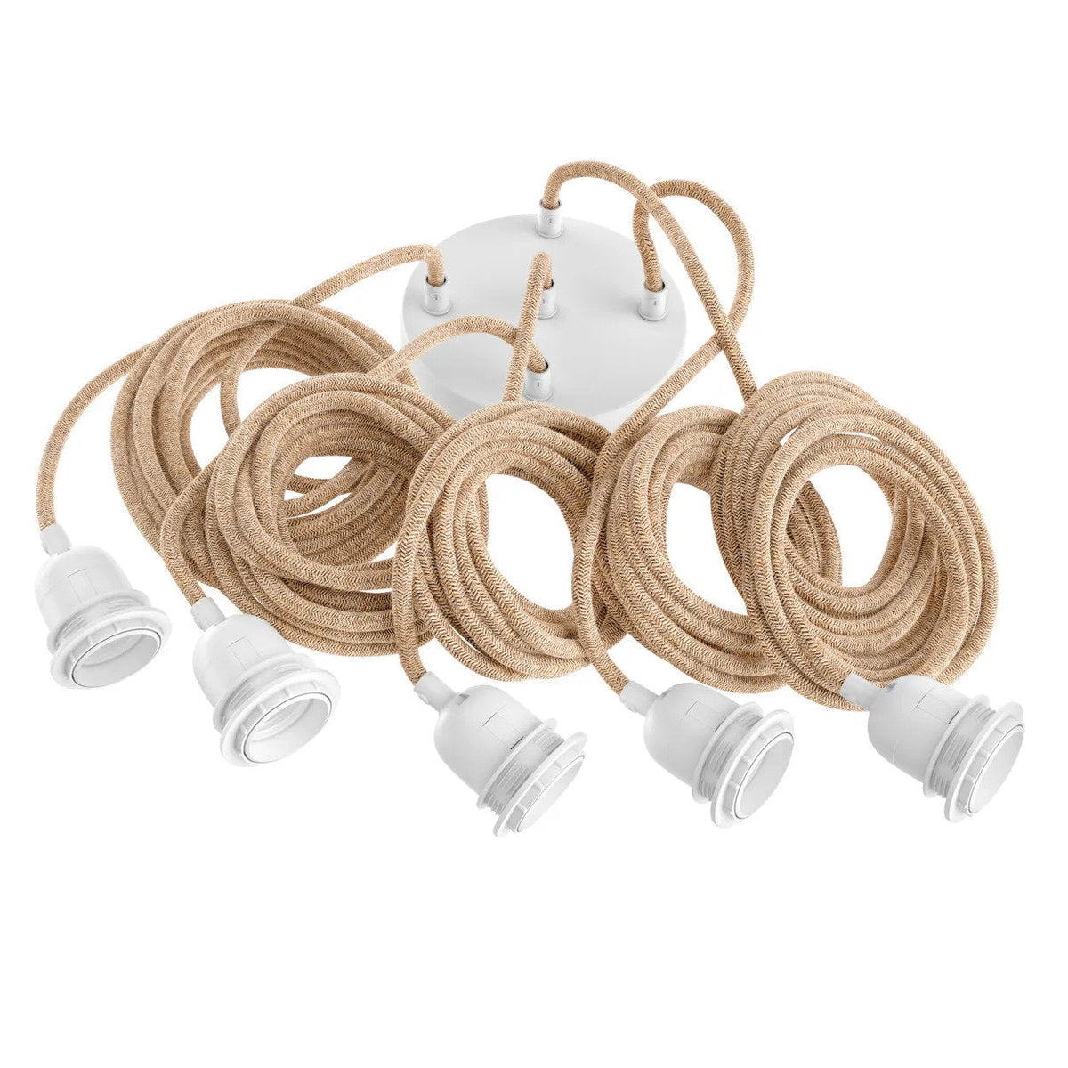 Plafondlamp met fittingen - Naturelwit - 5 fittingen