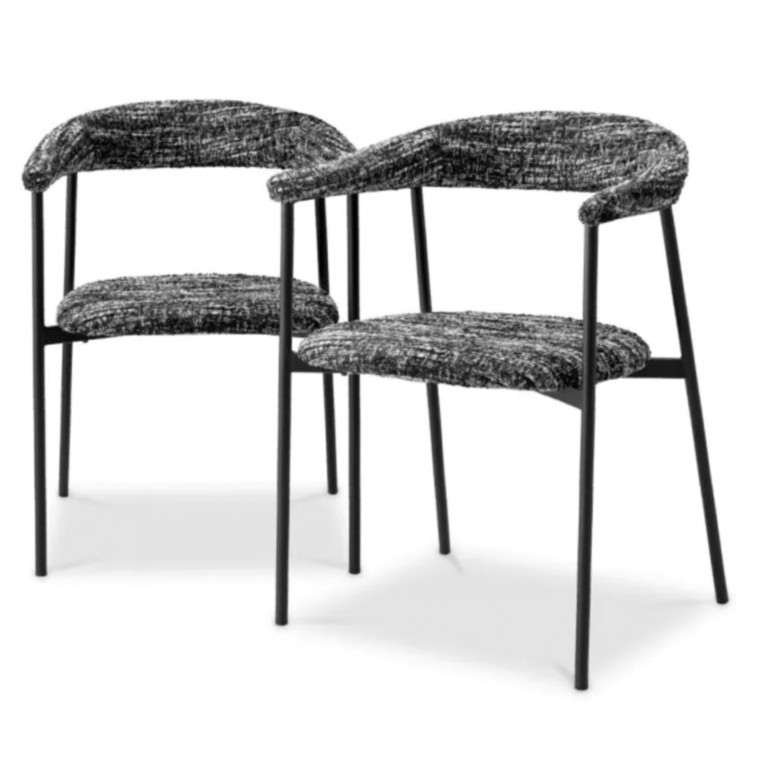 Dining chair Eichholtz Julio Bouclé sonata black