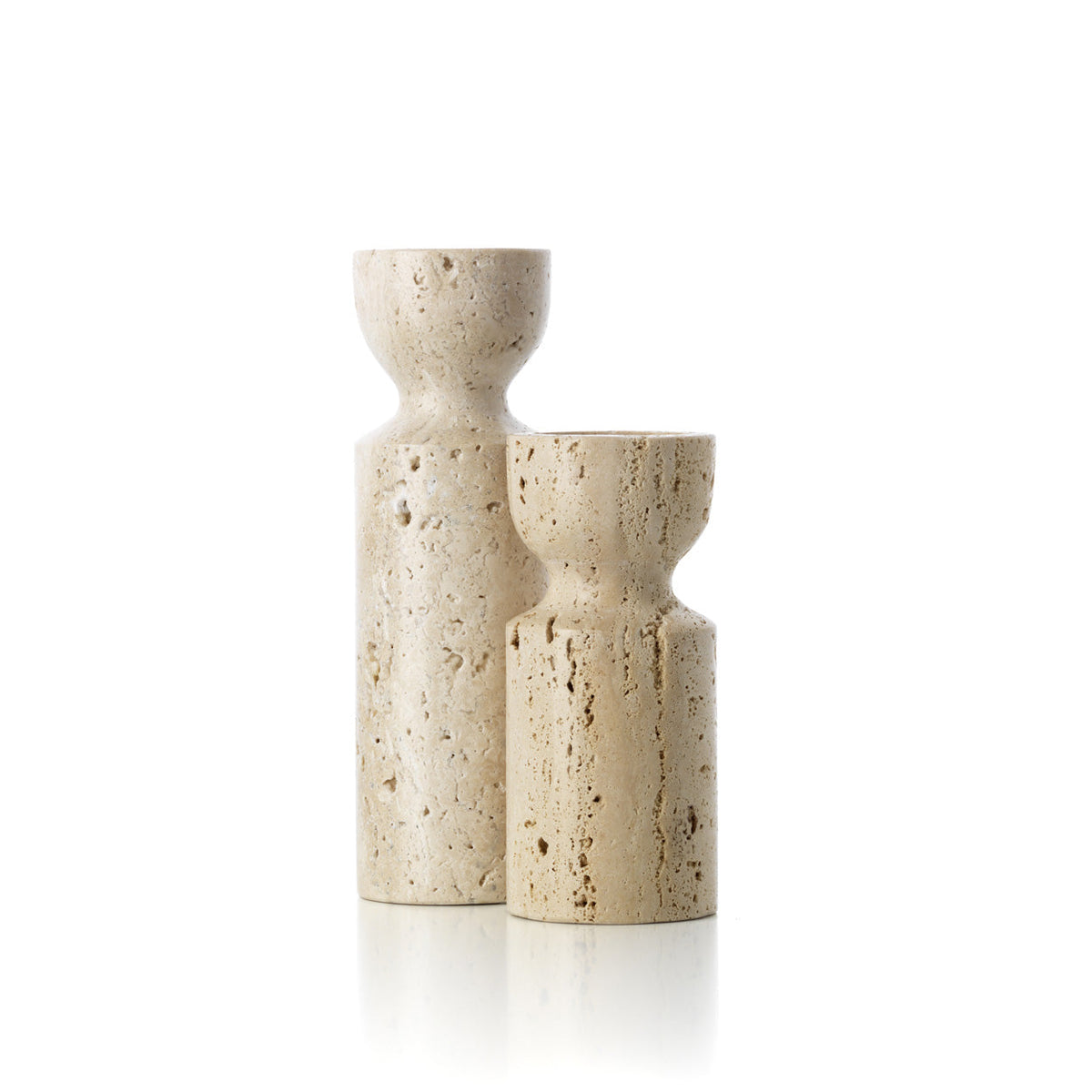 Der Kerzenhalter Travertine Hourglass - Beige - M