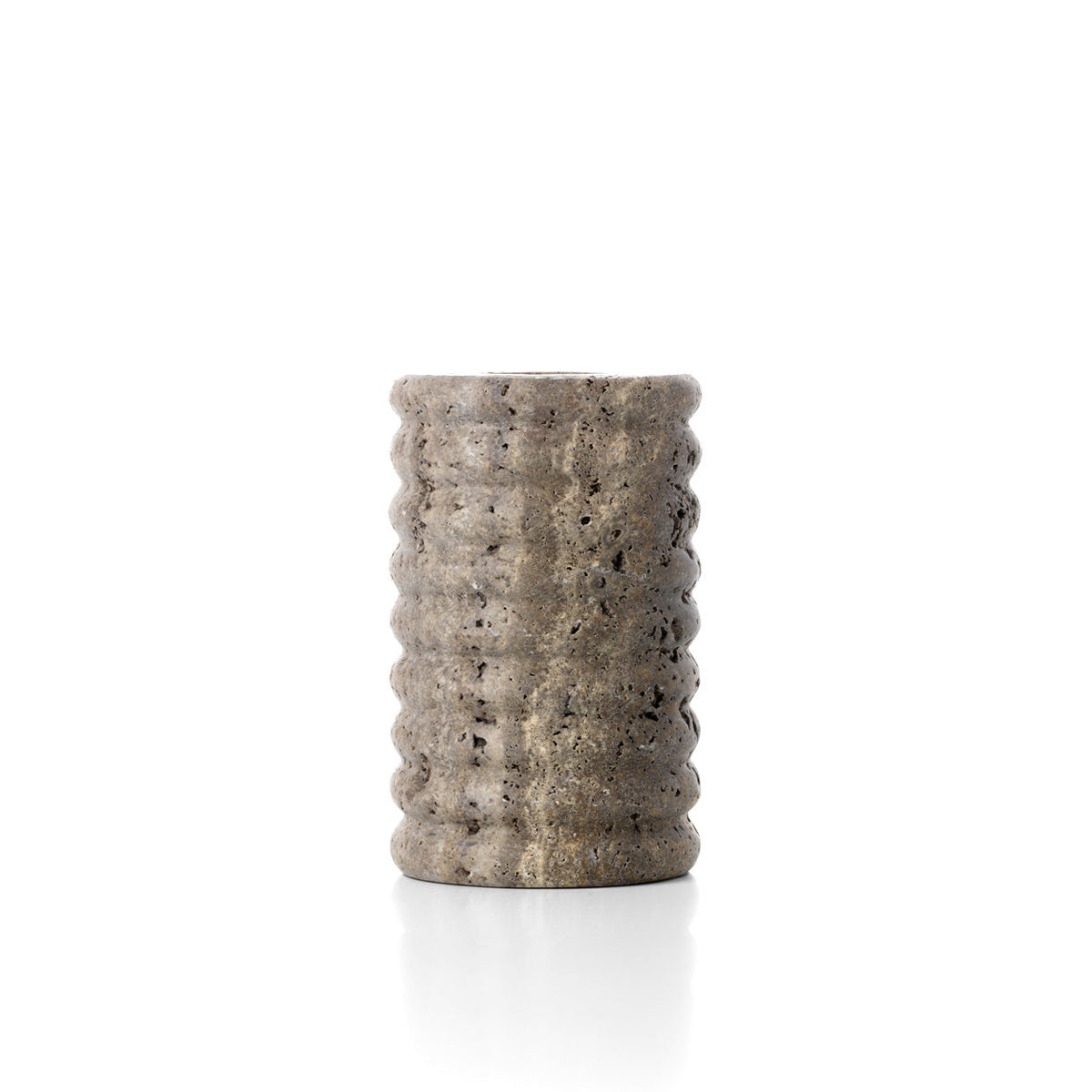 Le bougeoir Ripple en travertin - Gris - M