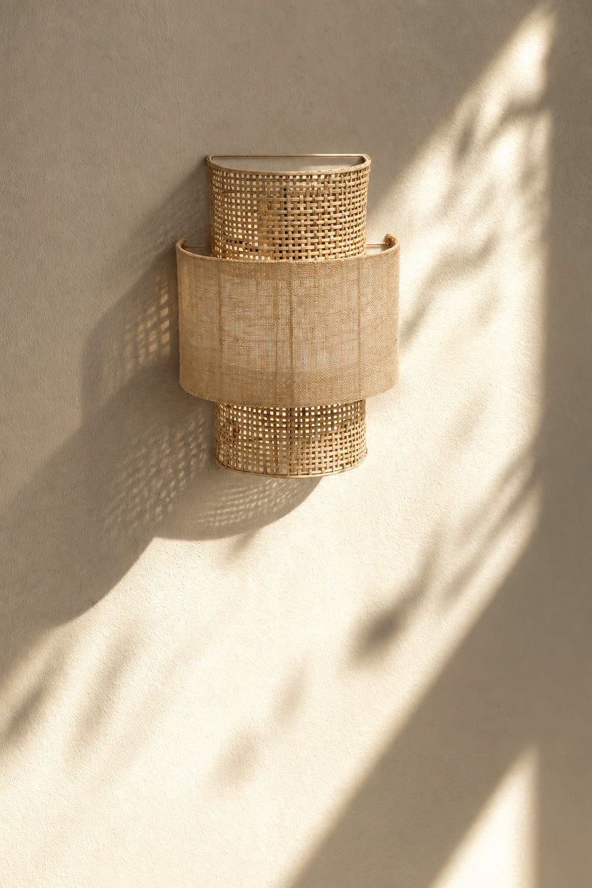 Die Wandleuchte Bolly Jute - Natur - M