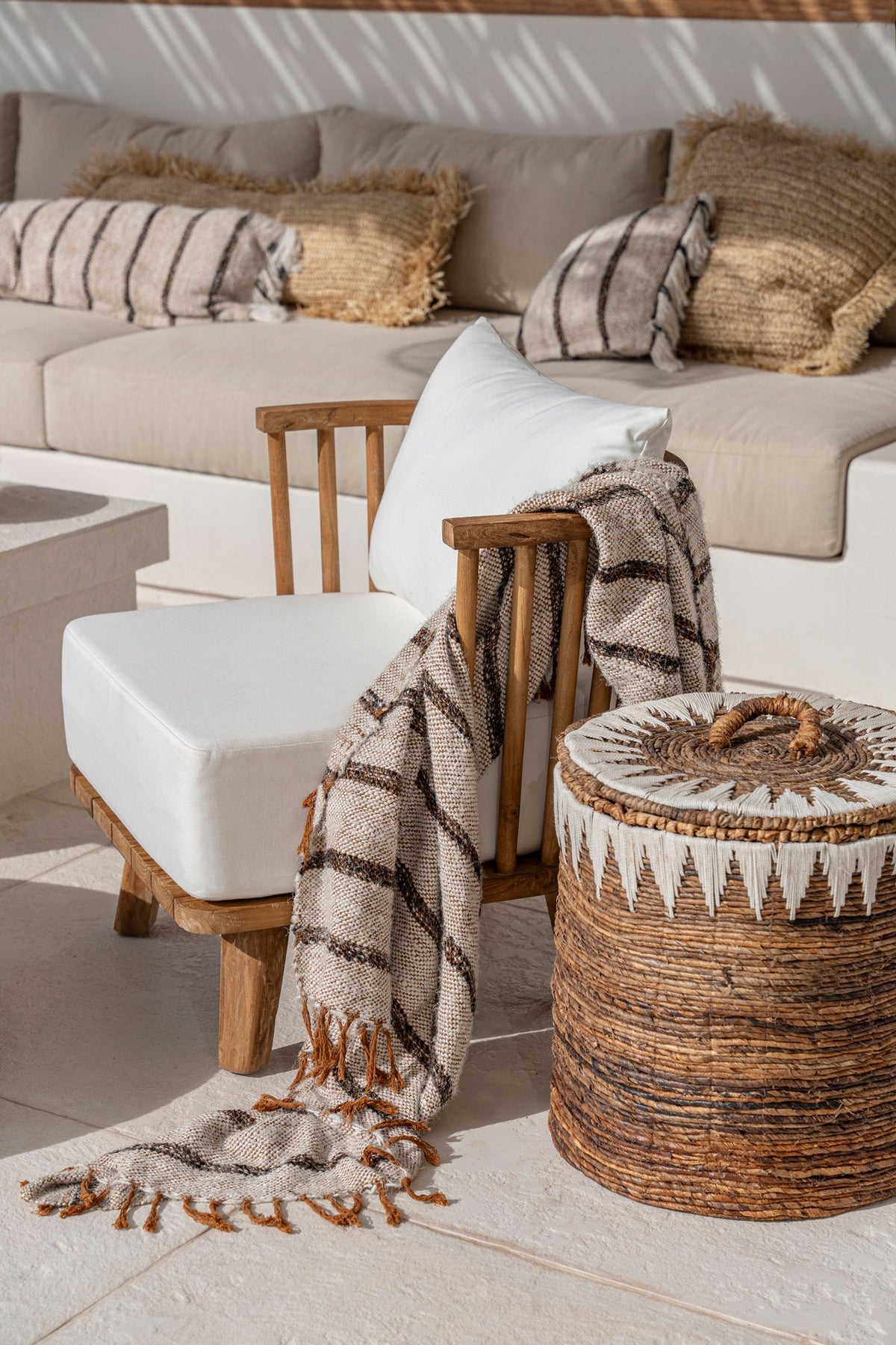 Das s'il vous Plaid - Bohemian White