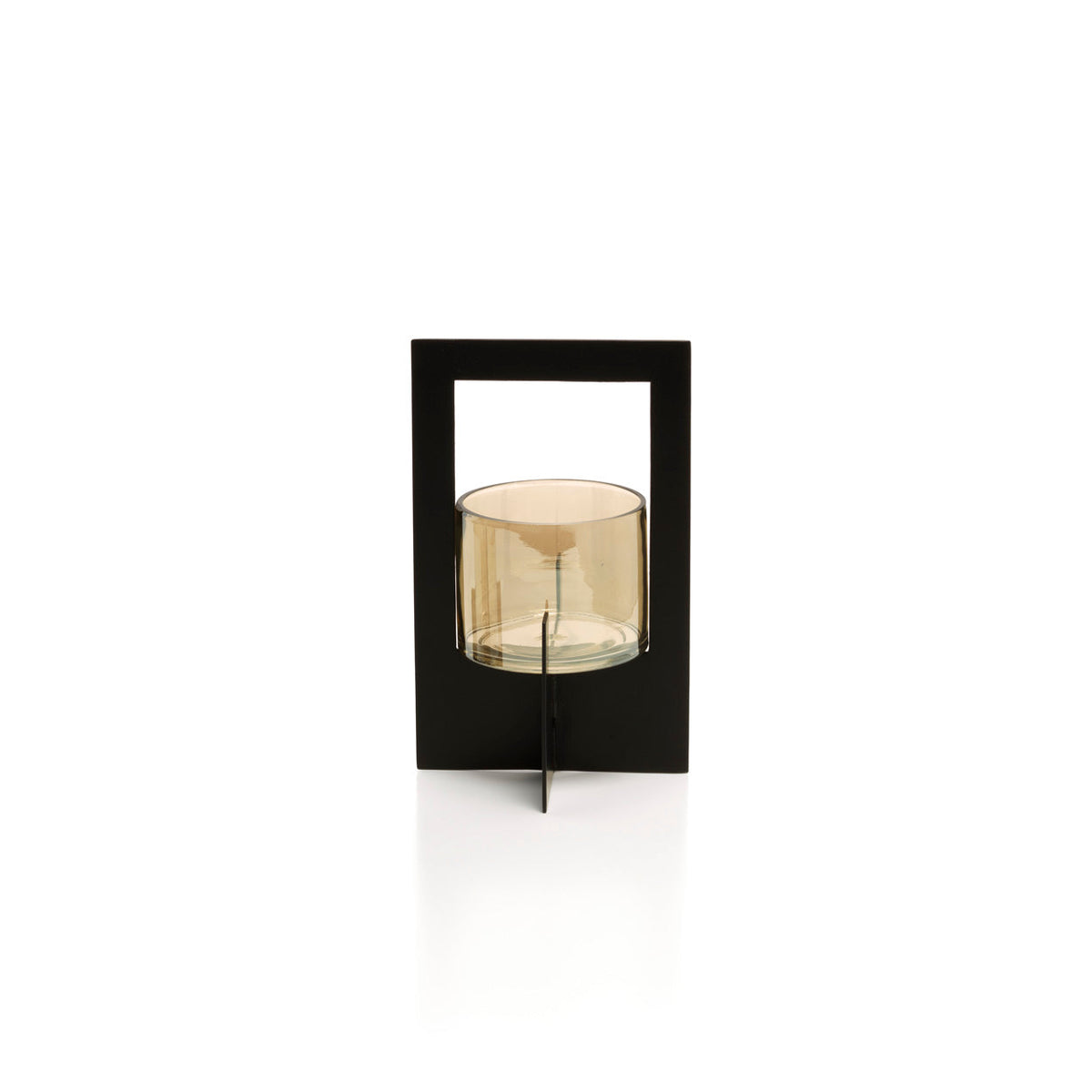The Hurricane Framed Candle Holder - Black - L