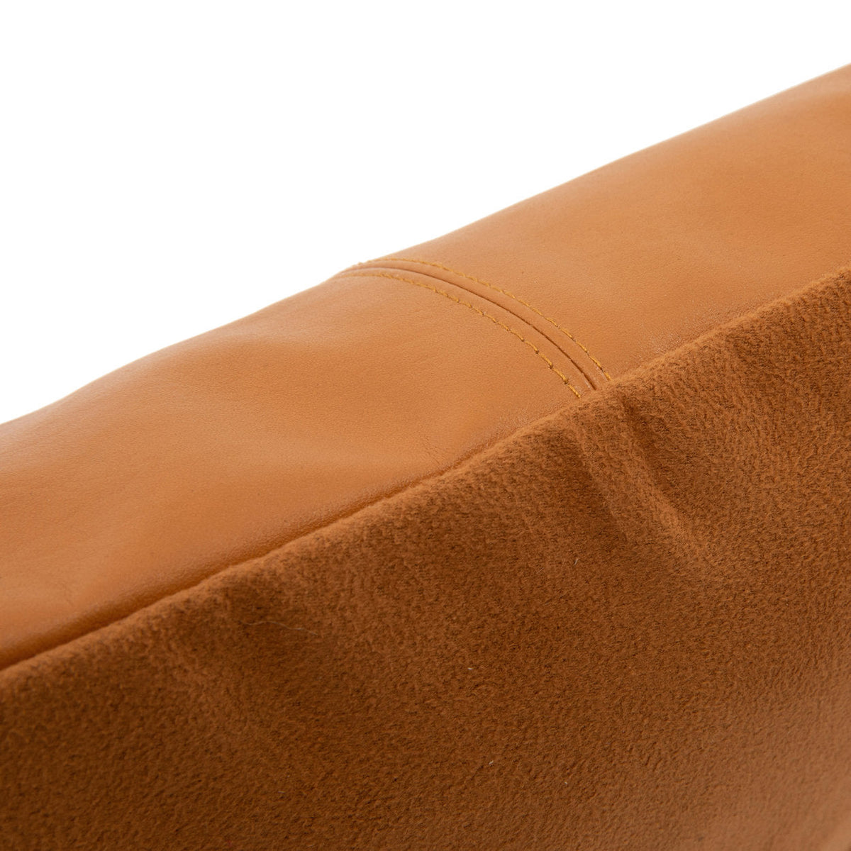 Der Leder-Kissenbezug Four Panel - Kamel - 40x40