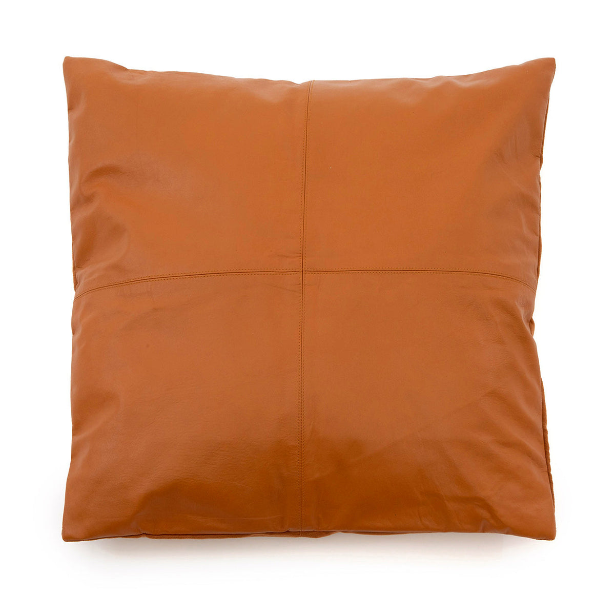 Housse de coussin en cuir Four Panel - Camel - 60x60