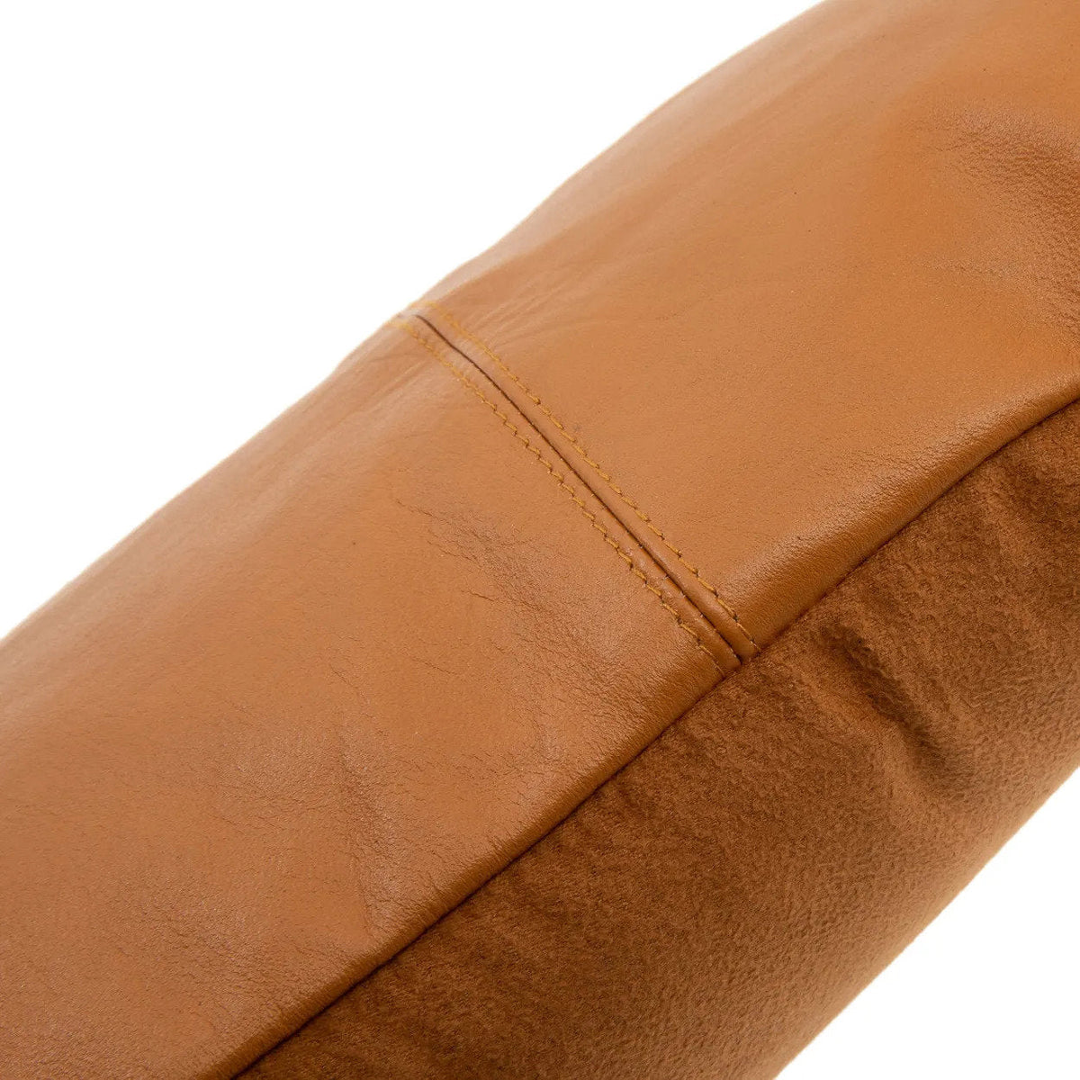 Housse de coussin en cuir Six Panel - camel - 30x50