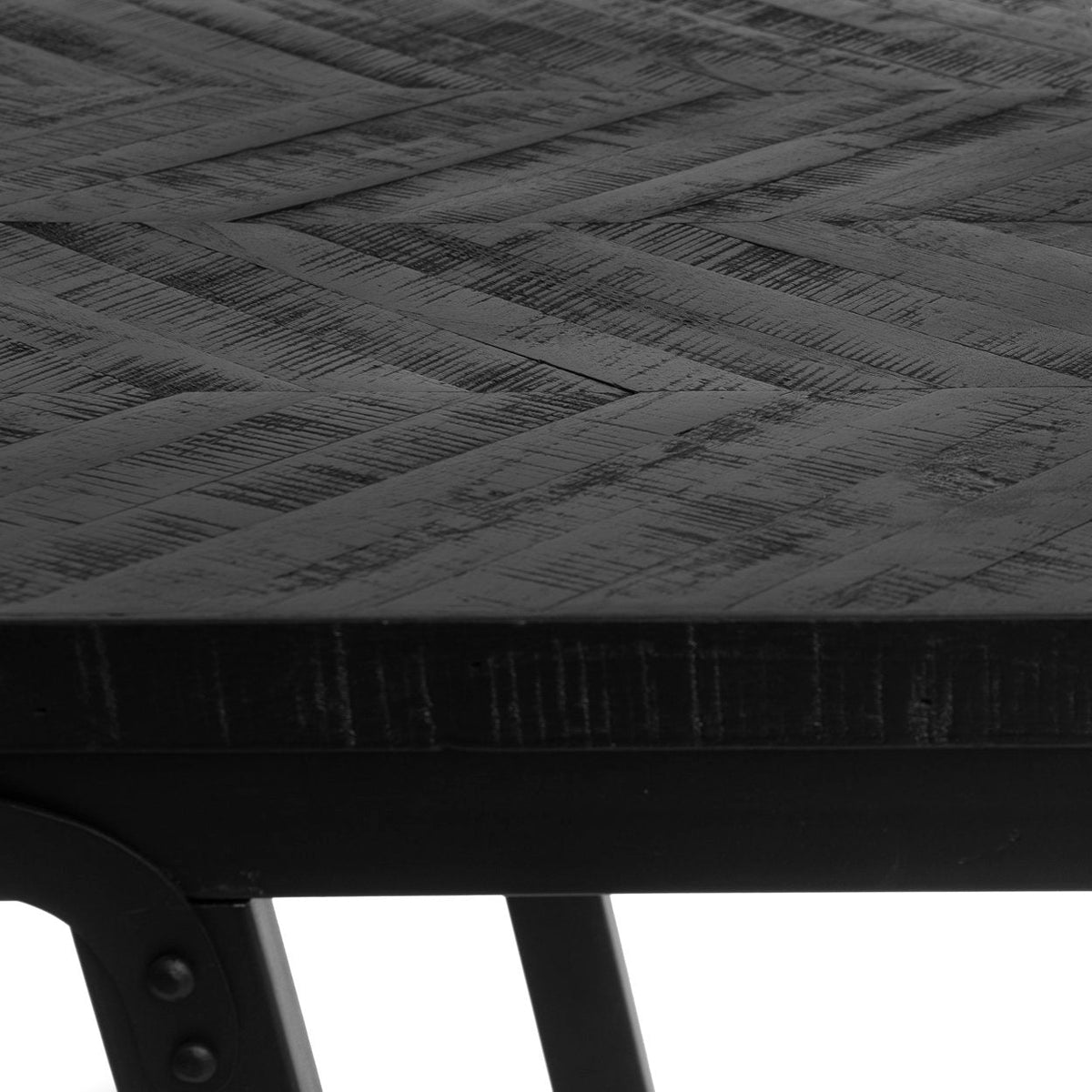 Table haute Herringbone - Noir - 140cm