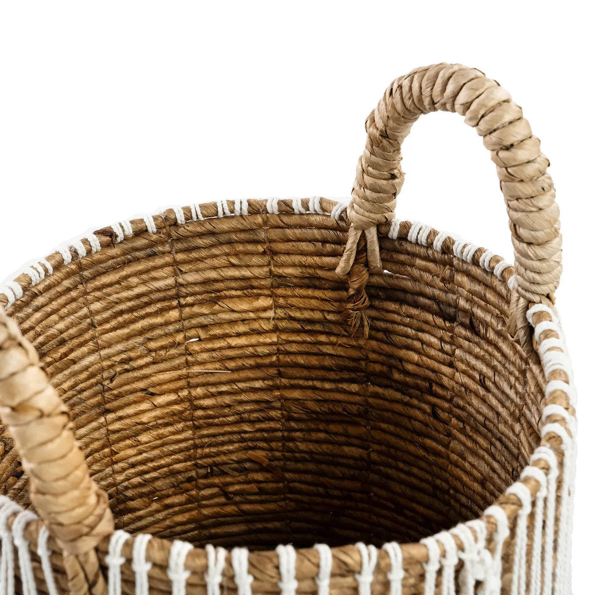 Panier en macramé à points droits - S