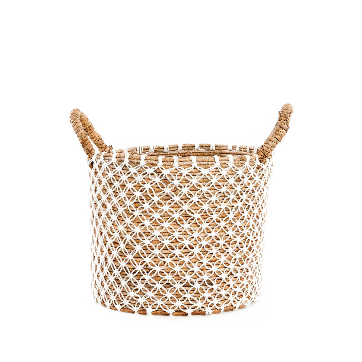Panier en macramé à points croisés - M