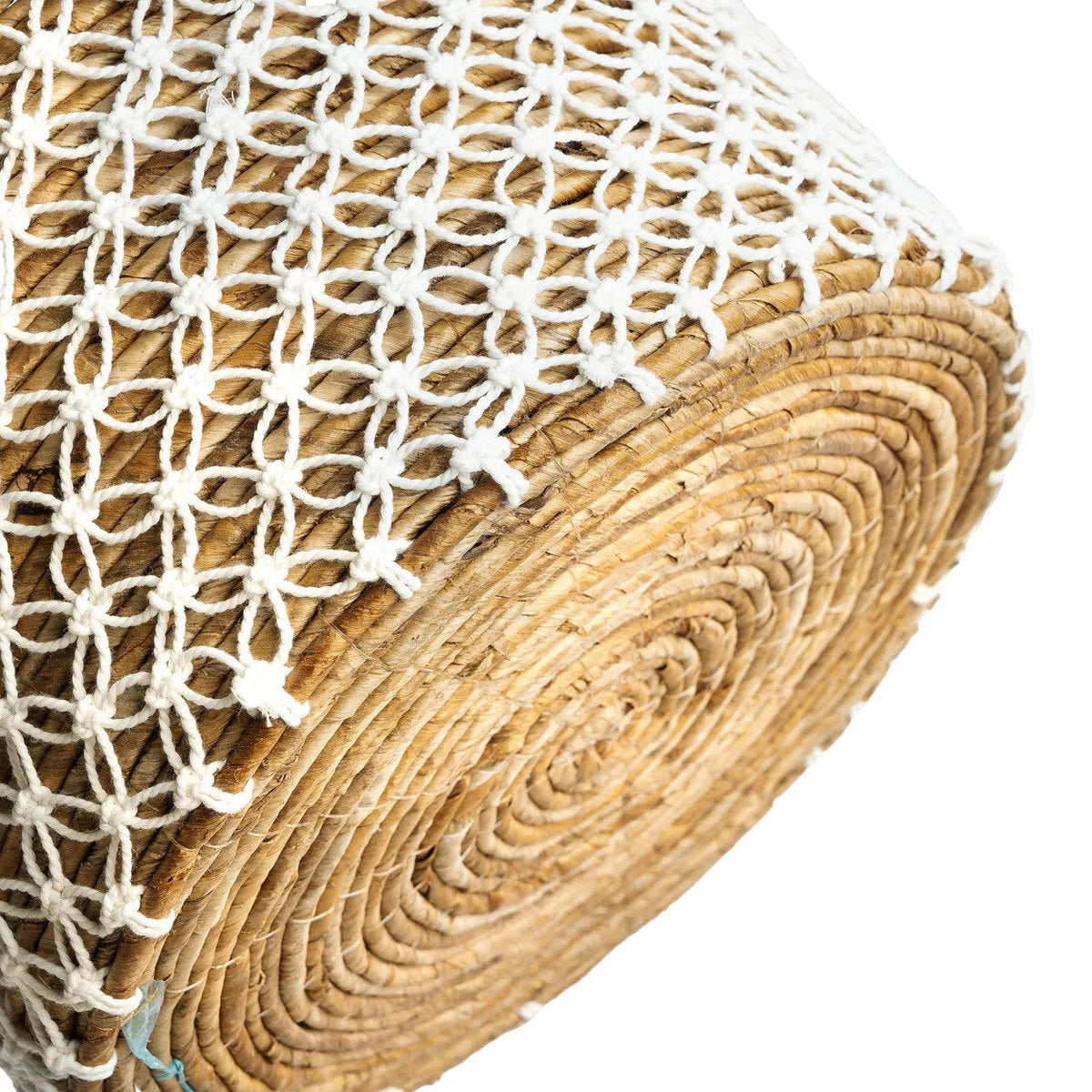 Panier en macramé à points croisés - M