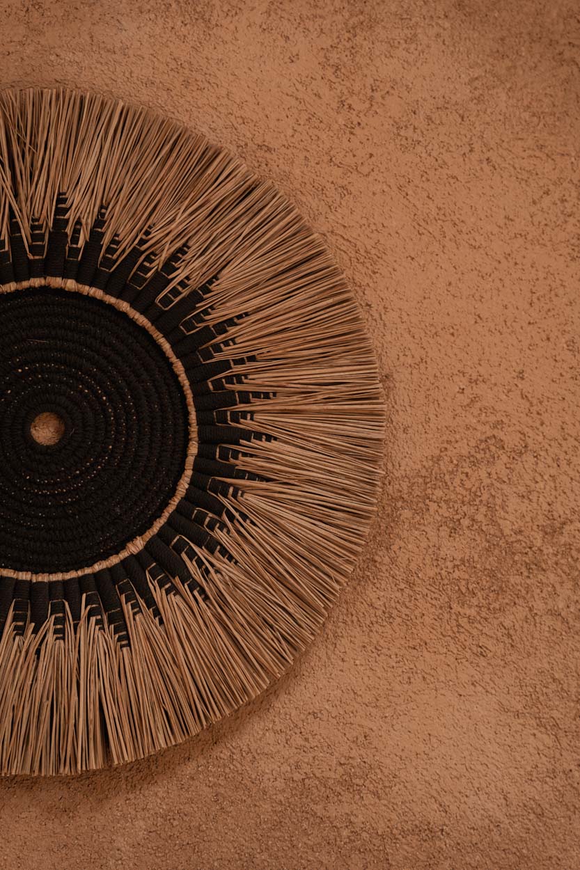 The Raffia Macramé Wall Deco - Noir naturel
