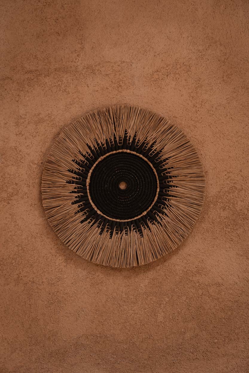 The Raffia Macramé Wall Deco - Noir naturel