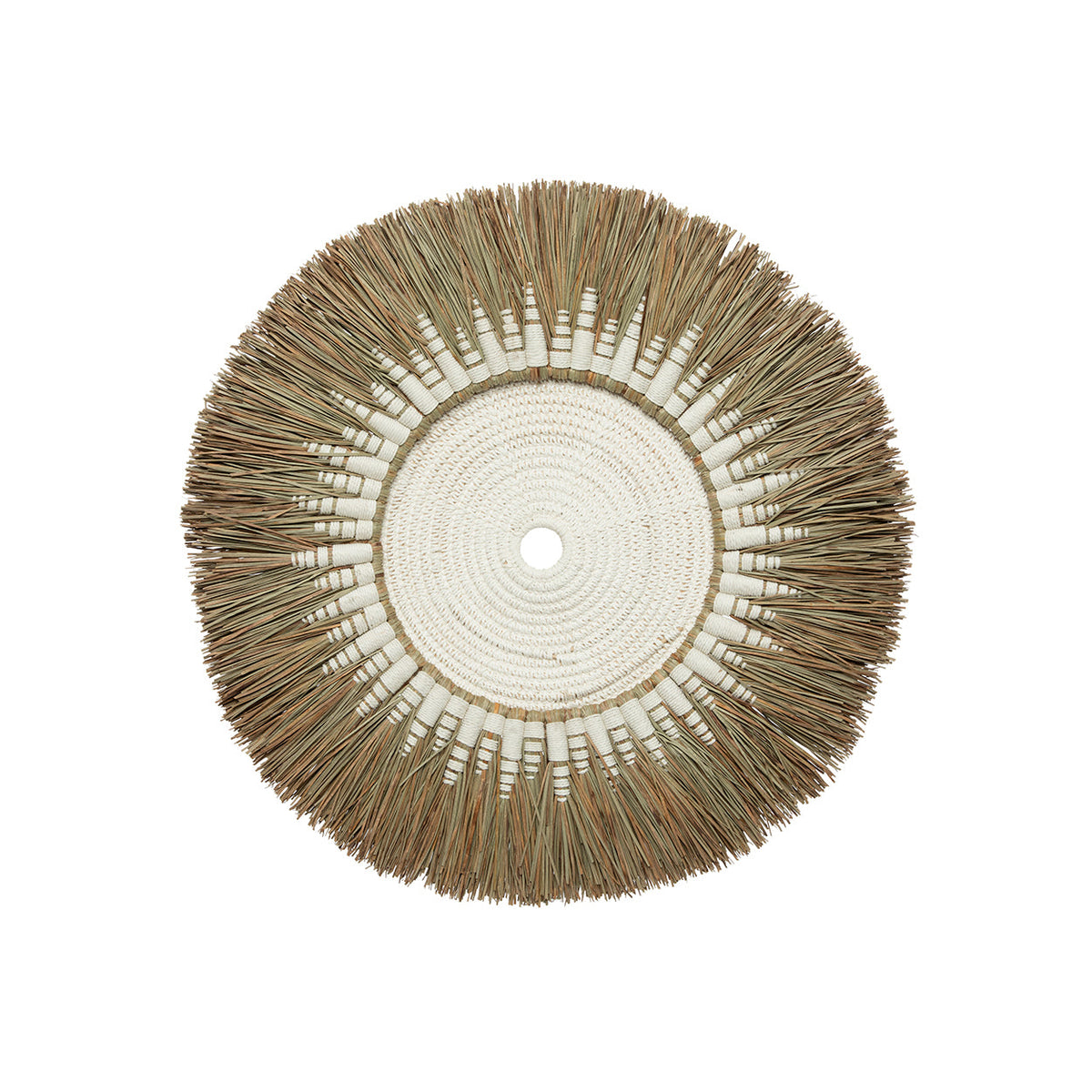 Die Raffia-Makramee-Wanddekoration - Weiß Natur