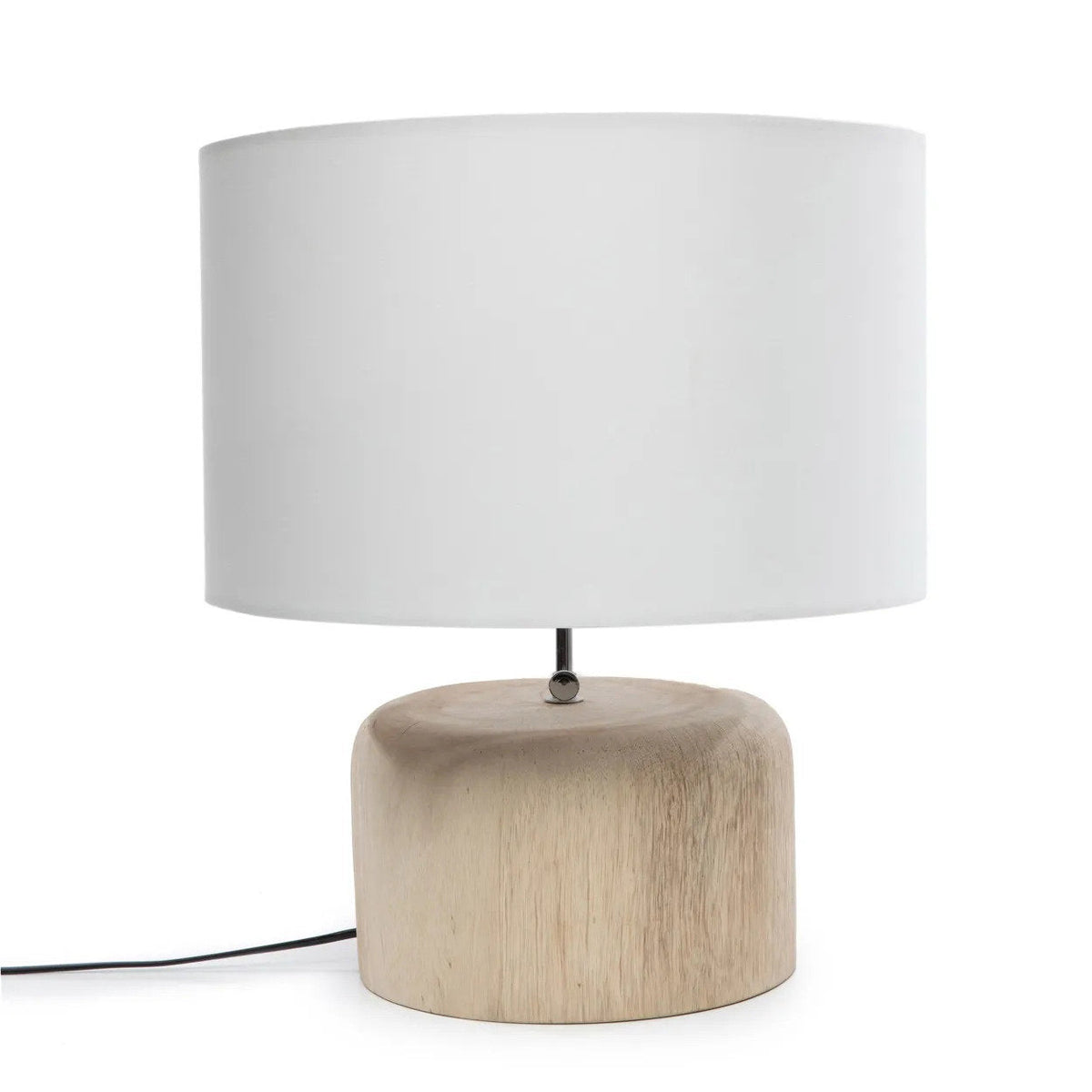 Le pied de lampe à poser en bois de teck - Naturel